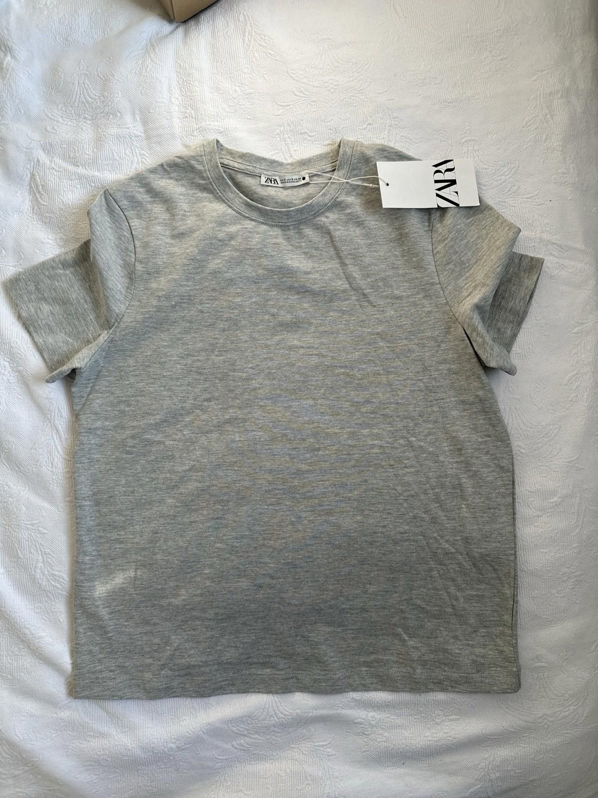 Zara ZARA grey cotton T-shirt Size S / US 4 / IT 40 - 1 Thumbnail