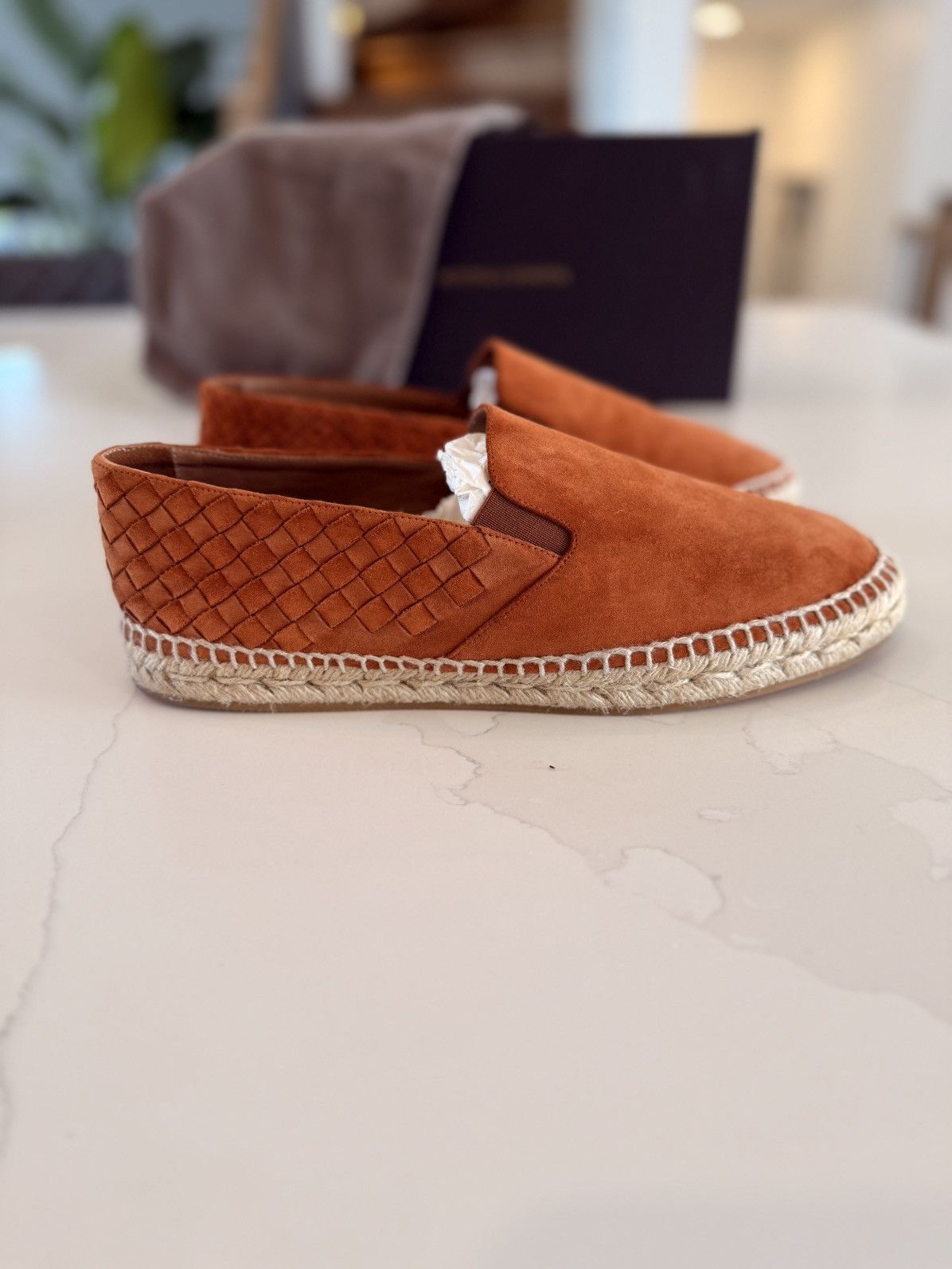 Bottega Veneta $990 Bottega Veneta Intrecciato Terracotta Suede Espadrilles Size US 9 / EU 42 - 2 Thumbnail