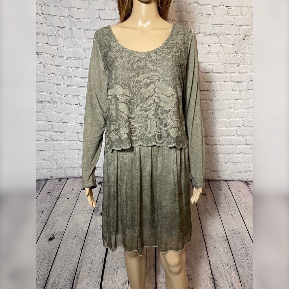 Other New Cherishh Silk Cotton Lace Gauze Long Sleeve Dress Made Size M / US 6-8 / IT 42-44 - 2 Thumbnail