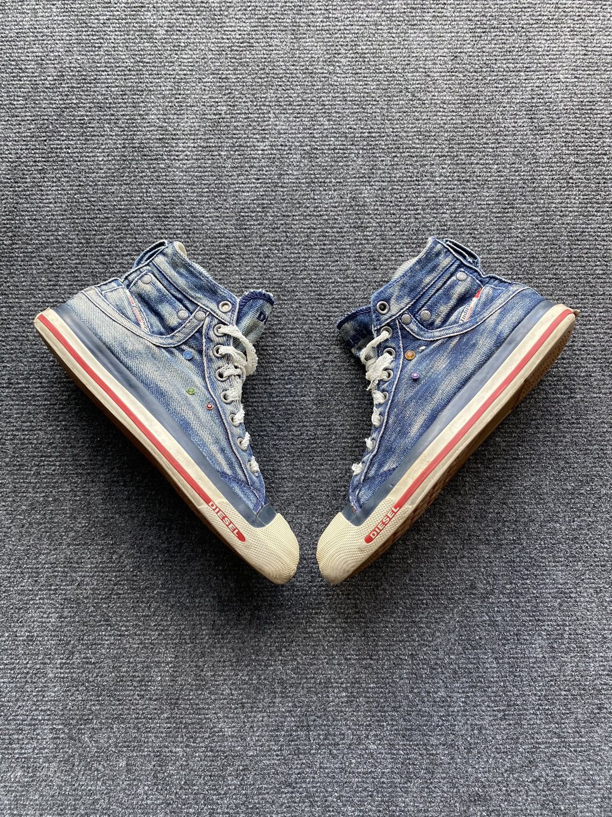 Diesel 🔥Diesel Opium Punk Denim sneakers 7.5 rare alt goth emo Size US 7.5 / IT 37.5 - 2 Thumbnail