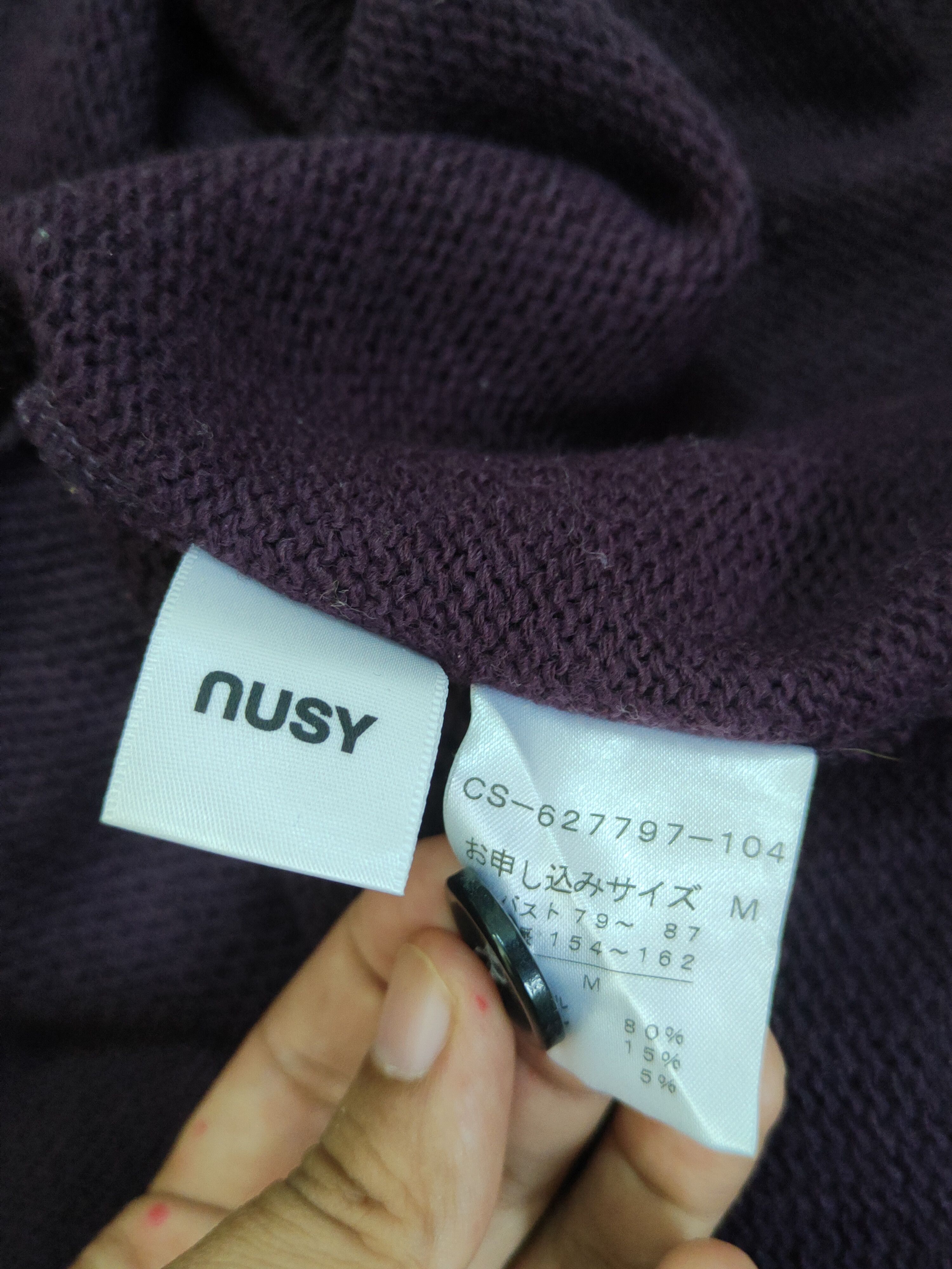 Homespun Knitwear × Japanese Brand Nusy Dark Purple Knitwear Cardigan #W1242 Size M / US 6-8 / IT 42-44 - 11 Thumbnail