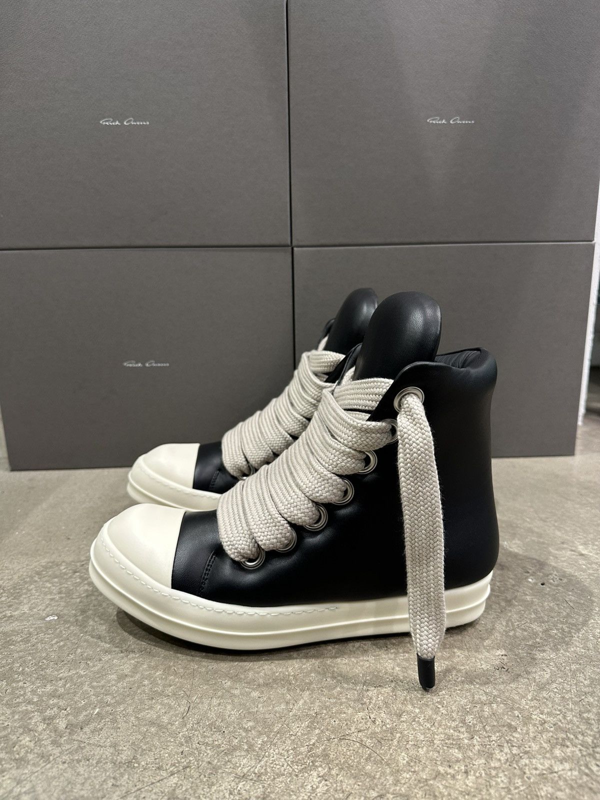 Rick Owens RICK OWENS - Jumbo High Black Milk Size US 9 / EU 42 - 4 Thumbnail