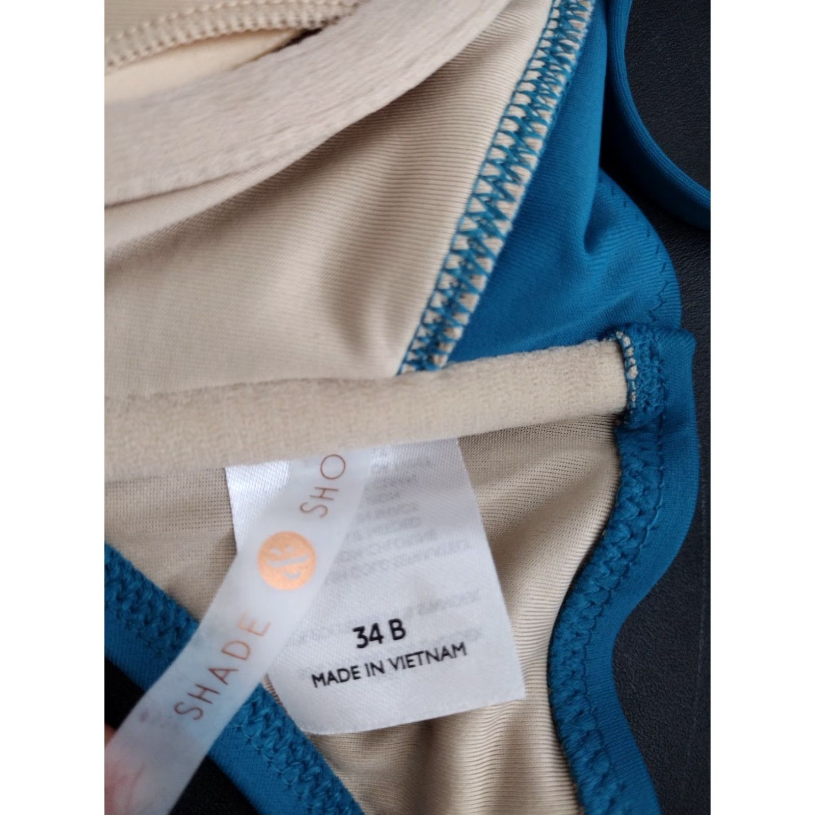 Vintage Shade & Shore Bikini Top Womens 34B Blue Keyhole Padded Spaghetti Strap Solid Swim Top - 34 B - Hand Wash Only - 1 Piece - Regular - XS? Size XXS / US 00 / IT 34 - 5 Thumbnail