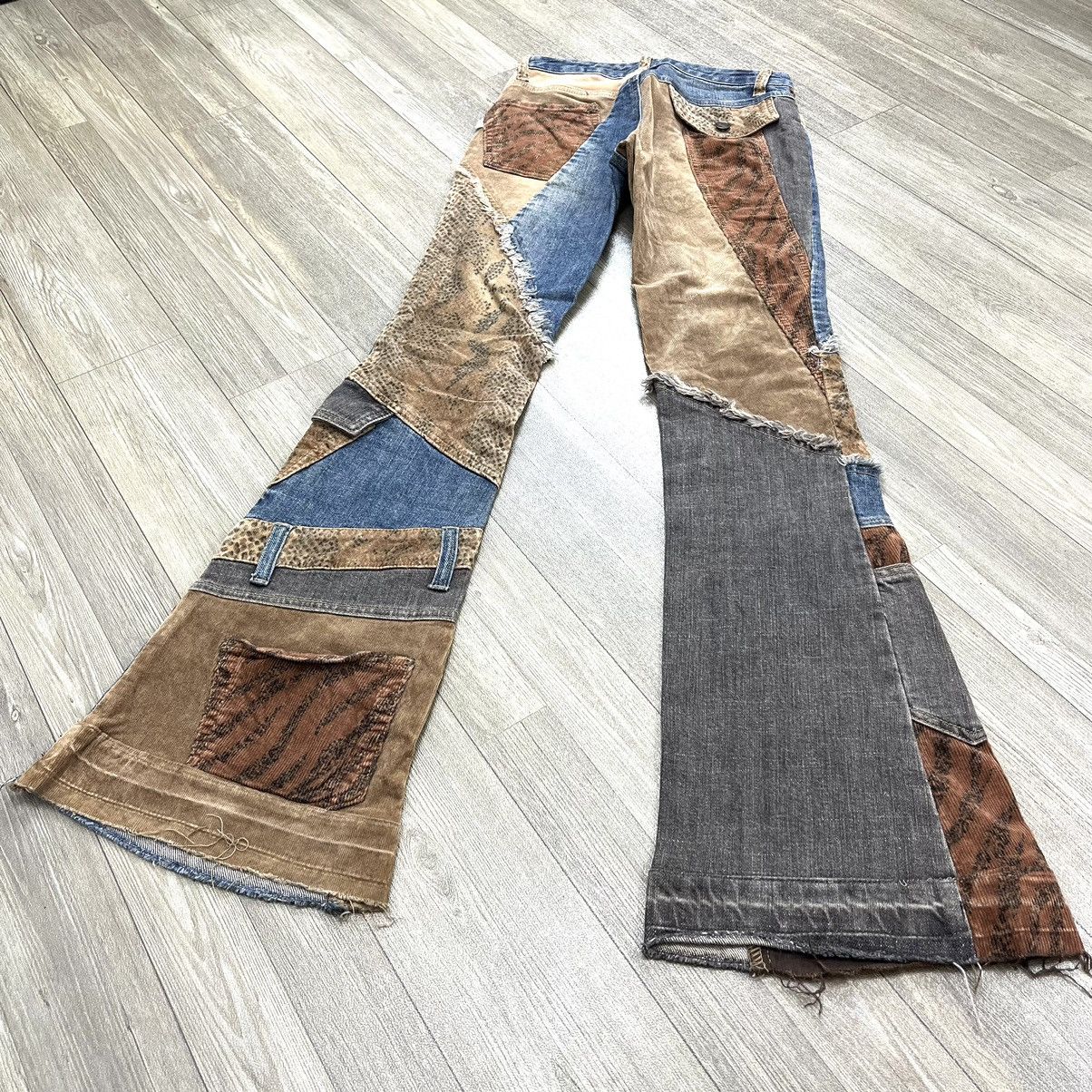 If Six Was Nine × Japanese Brand × Le Grande Bleu (L.G.B.) RARE🔥 XChromosomeinX Patchworked Leopard Denim Flare Jeans Size US 26 / EU 42 - 22 Thumbnail