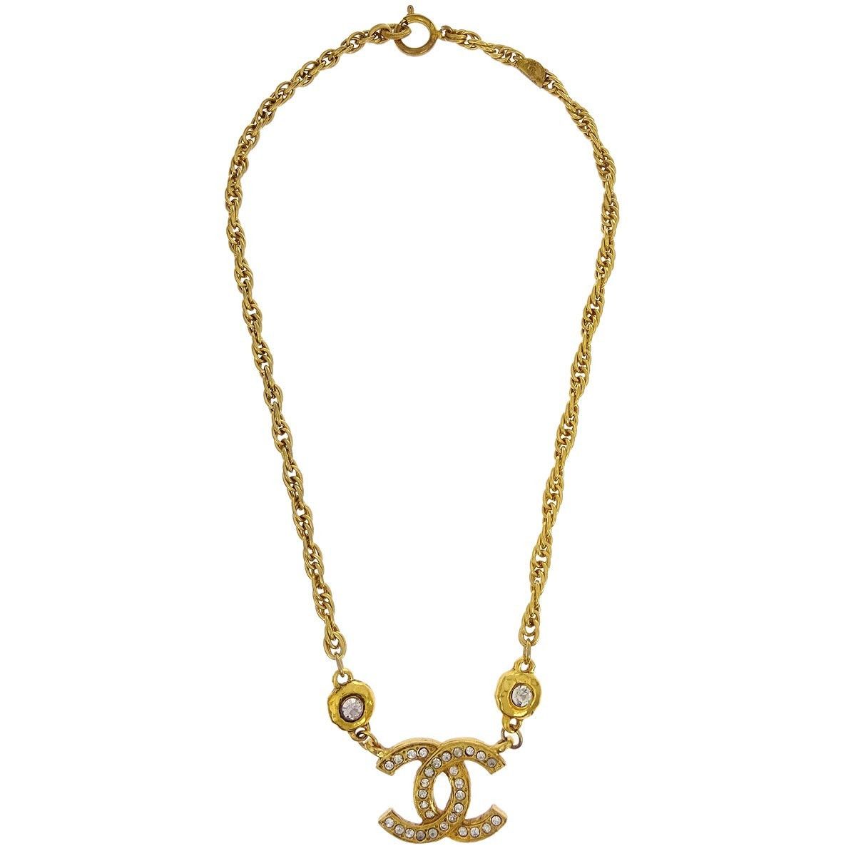 Chanel Chanel Multistrand CC Logo Necklace Metal with Crystals Size ONE SIZE - 1 Thumbnail