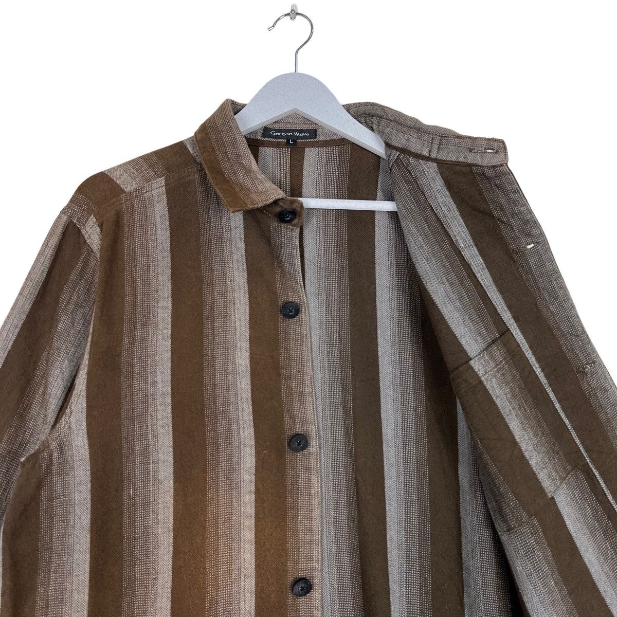 Japanese Brand VINTAGE GARCON WAVE STRIPE SHADOW LAZER JACKET Size US L / EU 52-54 / 3 - 10 Thumbnail