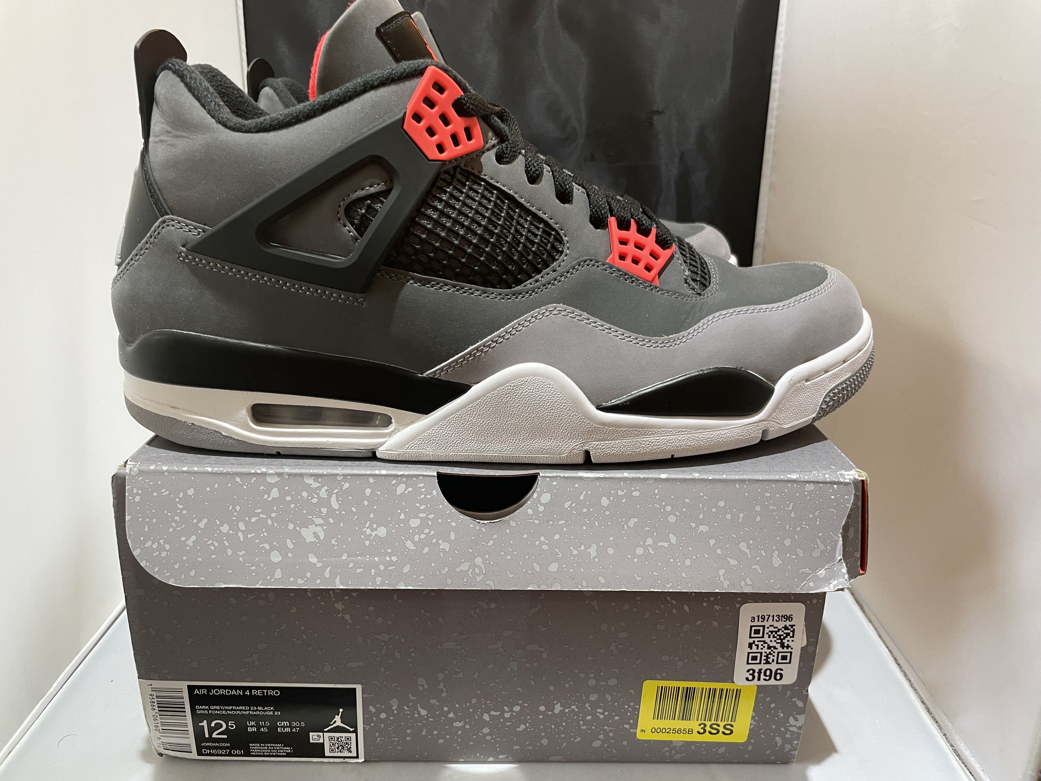 Jordan Brand Air Jordan 4 Retro 'Dark Grey/Infrared 23-Black' DH6927 061 Size US 12.5 / EU 45-46 - 8 Thumbnail