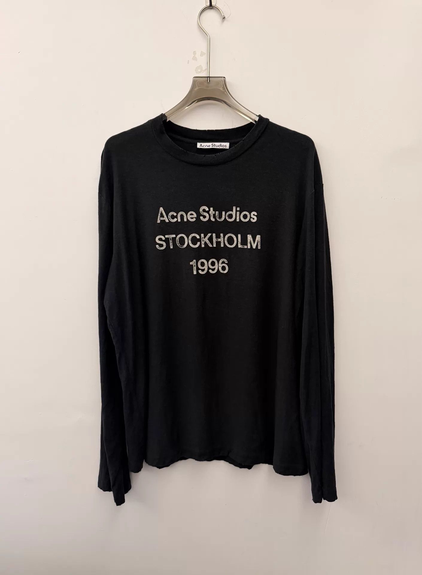 Acne Studios Acne 1996 Logo Print Crew Unisex Black Sweat XL/L Size XL / US 12-14 / IT 48-50 - 1 Thumbnail