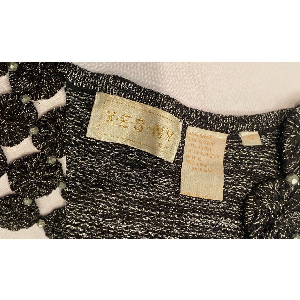 Vintage Black Silver Cut Out Circle Open Front Vest Whimsygoth Med Size M / US 6-8 / IT 42-44 - 4 Thumbnail