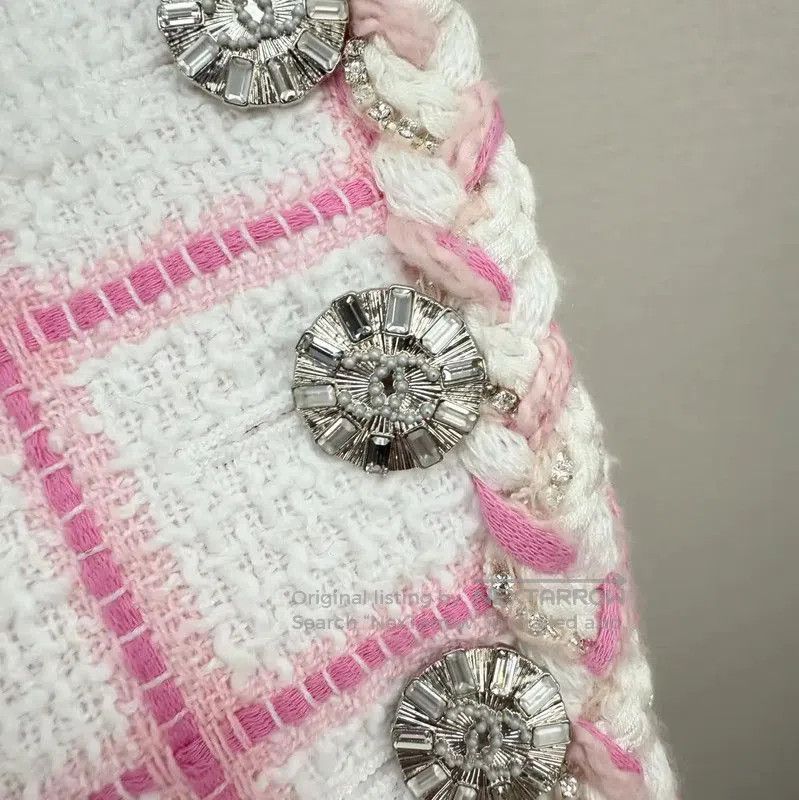 Chanel Chanel Pink Checked Women's Coat . Size XXS / US 00 / IT 34 - 4 Thumbnail