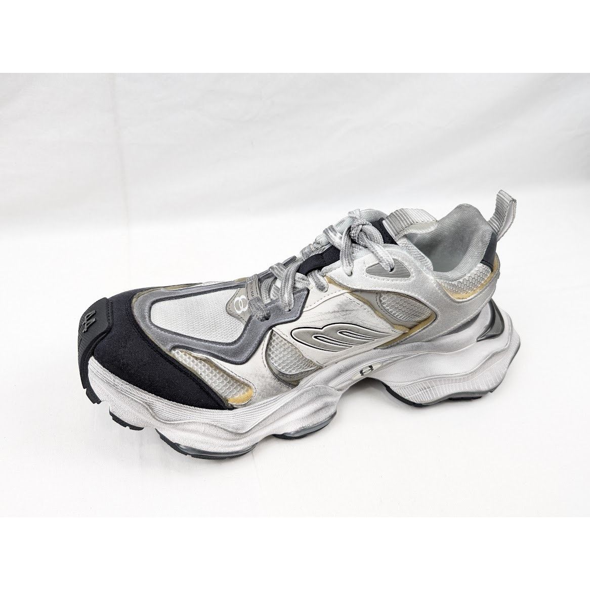 Balenciaga o1rshd1 Q:2 / Suede Mesh Cargo Sneakers in White/Grey Size US 11 / EU 44 - 3 Thumbnail
