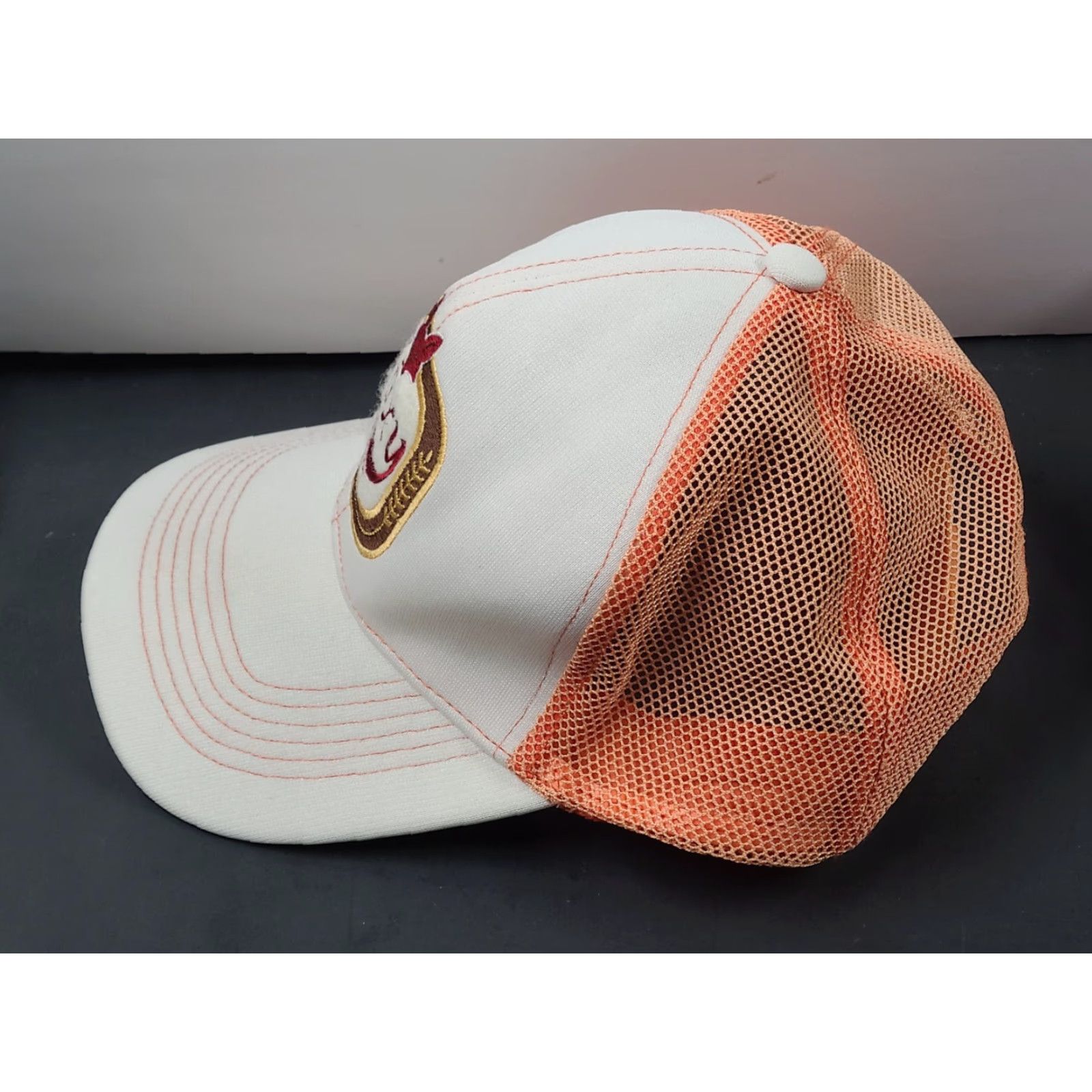 American Eagle Outfitters American Eagle Outfitters Trucker Hat Snapback Adjustable Casual Small Orange White Multi-Color Men Hat Size ONE SIZE - 5 Thumbnail