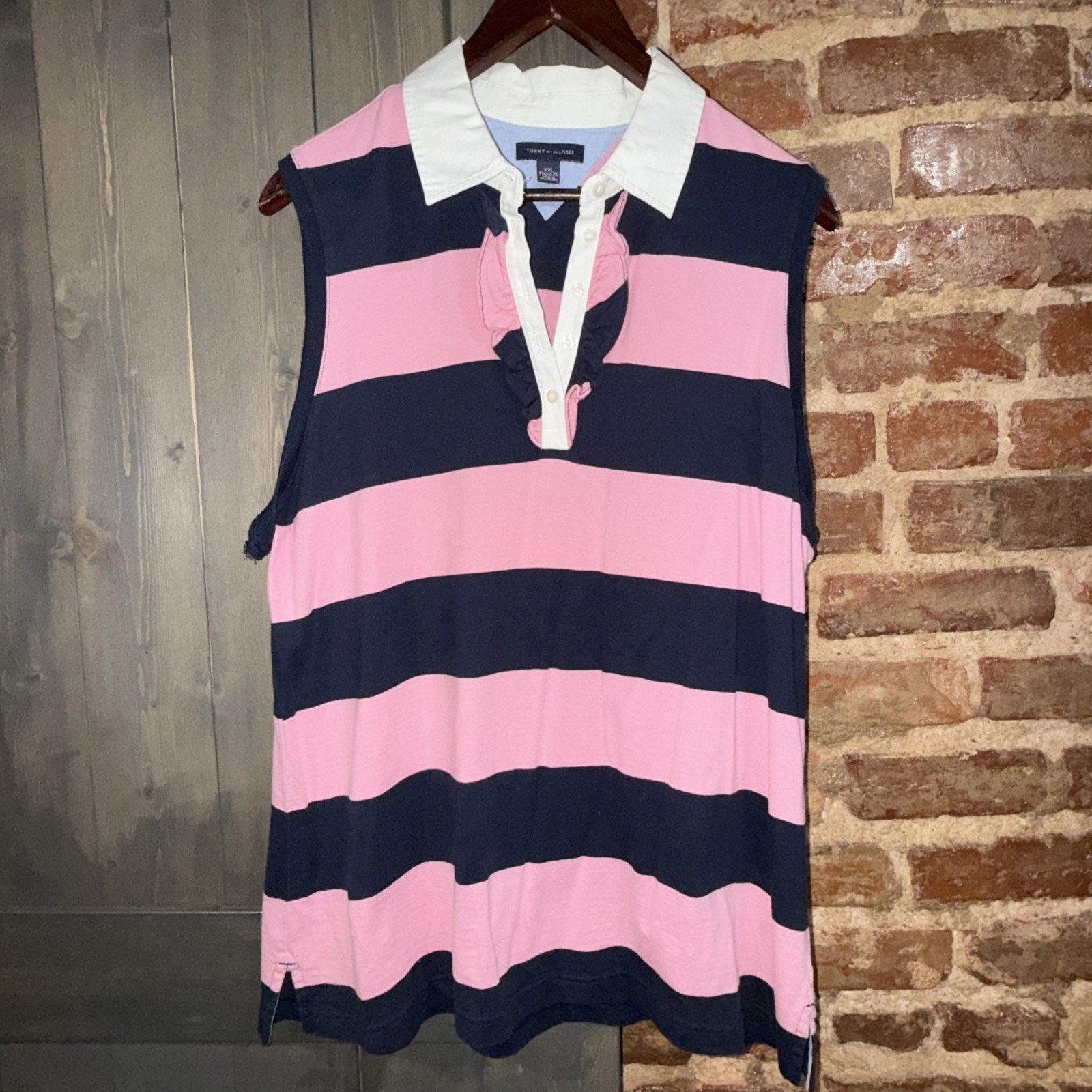 Tommy Hilfiger Tommy Hilfiger Women’s Sleeveless Colorblock Ruffled Sz XXL Size XXL / US 16-18 / IT 52-54 - 2 Thumbnail