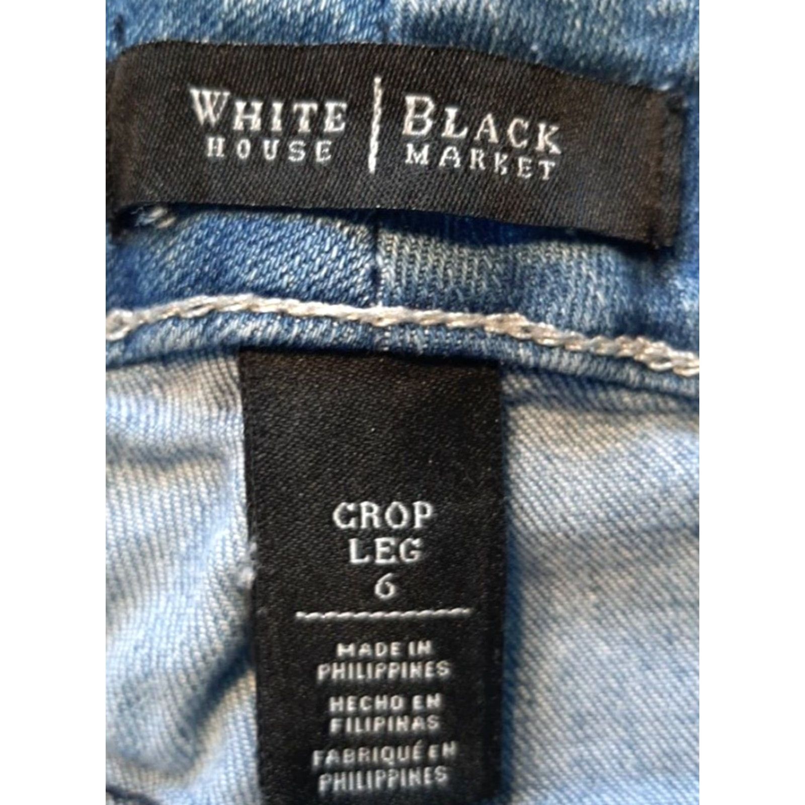 White House Black Market VINTAGE White House Black Market Jeans Womens Size 6 Blue Crop Beaded Accents Crop Jeans Womens 6 Blue Size 28" / US 6 / IT 42 - 2 Thumbnail