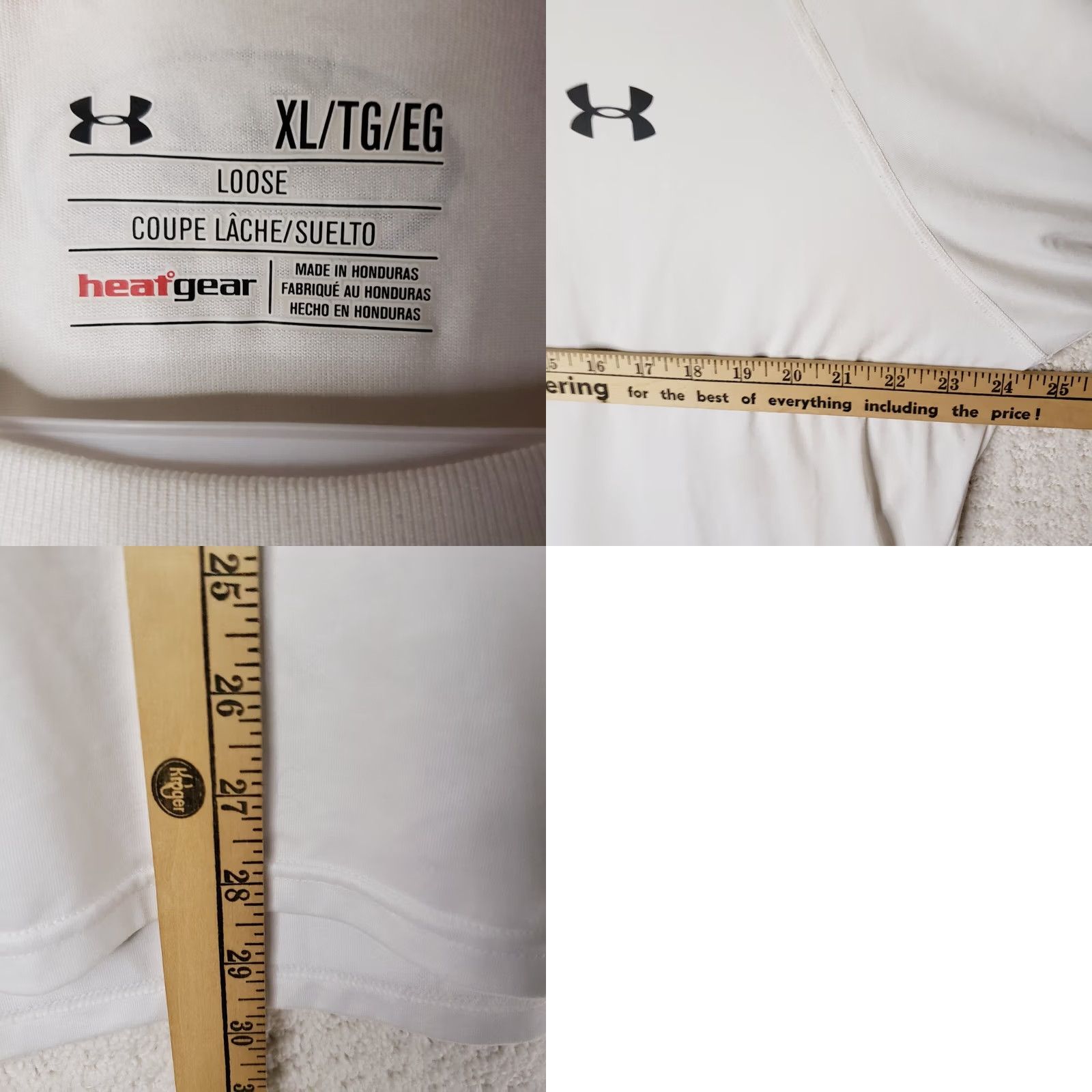 Under Armour Under Armour The Tech Tee Shirt Mens XL White Short Sleeve Crew Neck Pullover Moisture Wicking Lightweight Breathable Casual Activewear Size US XL / EU 56 / 4 - 8 Thumbnail