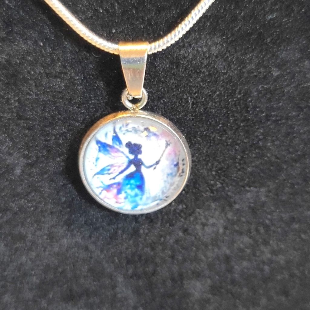 Handmade Hand crafted Fairy pendant necklace 925 Sterling Silver Size ONE SIZE - 1 Thumbnail