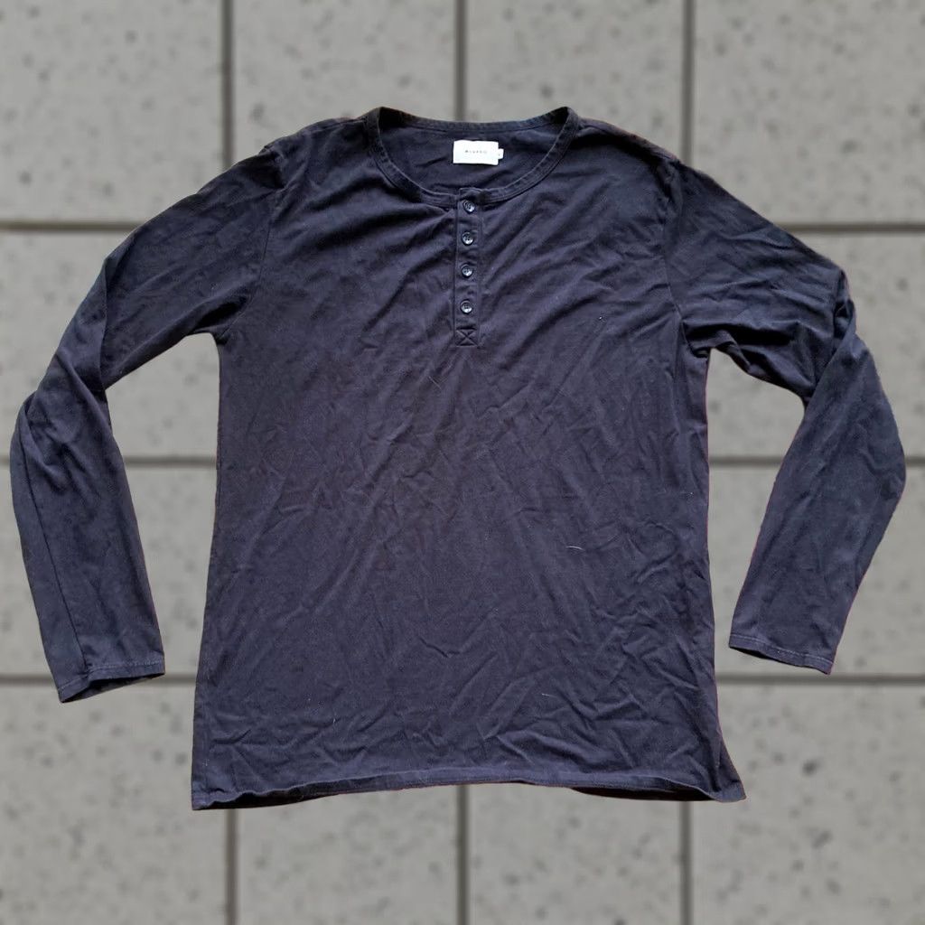 Vintage Monadic Shirt Mens Long Sleeve Henley Black L USA Made Minimalist Size US L / EU 52-54 / 3 - 1 Thumbnail