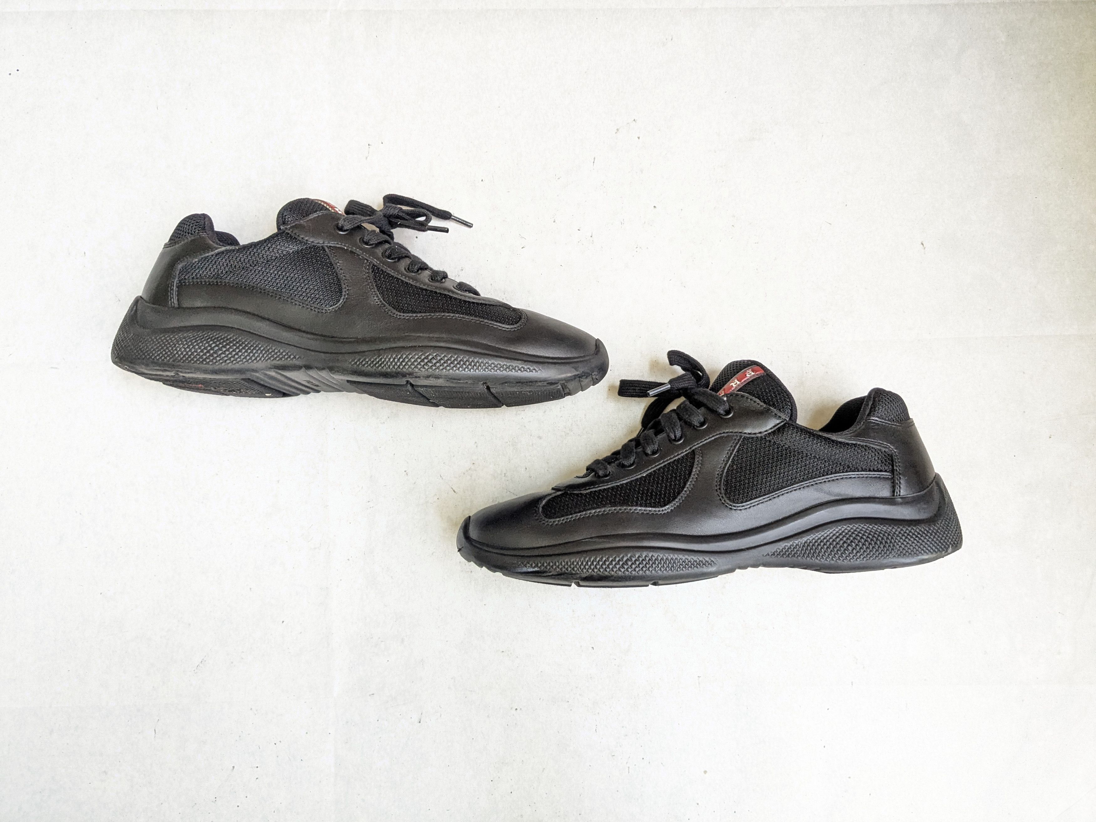 Prada Prada America's Cup Sneakers Black 9.5 Low Tops Leather Red Size US 9.5 / EU 42-43 - 1 Thumbnail