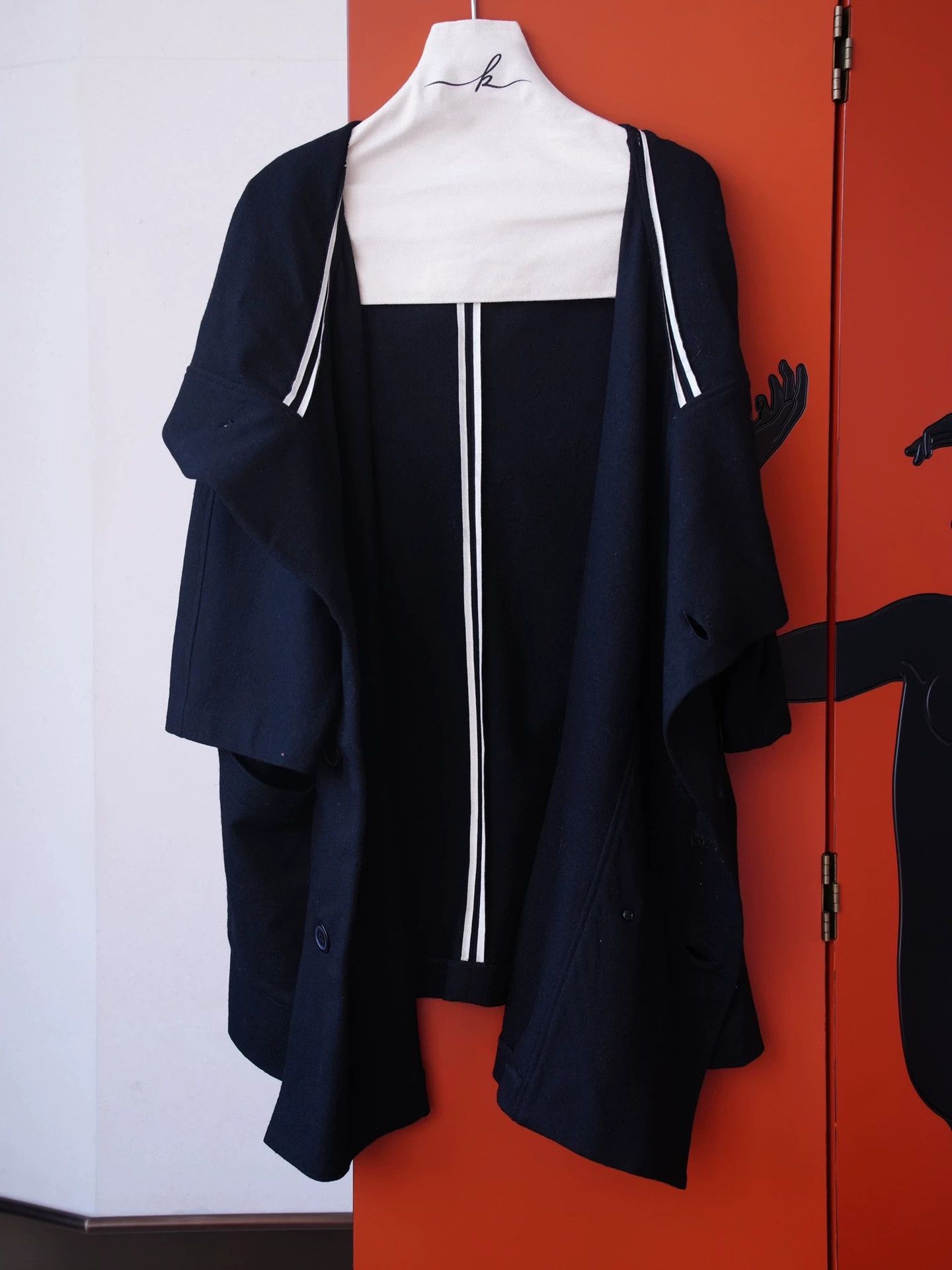 Yohji Yamamoto Yohji Yamamoto Y's Wide Light Wool Short Coat Free Size Size ONE SIZE - 1 Thumbnail