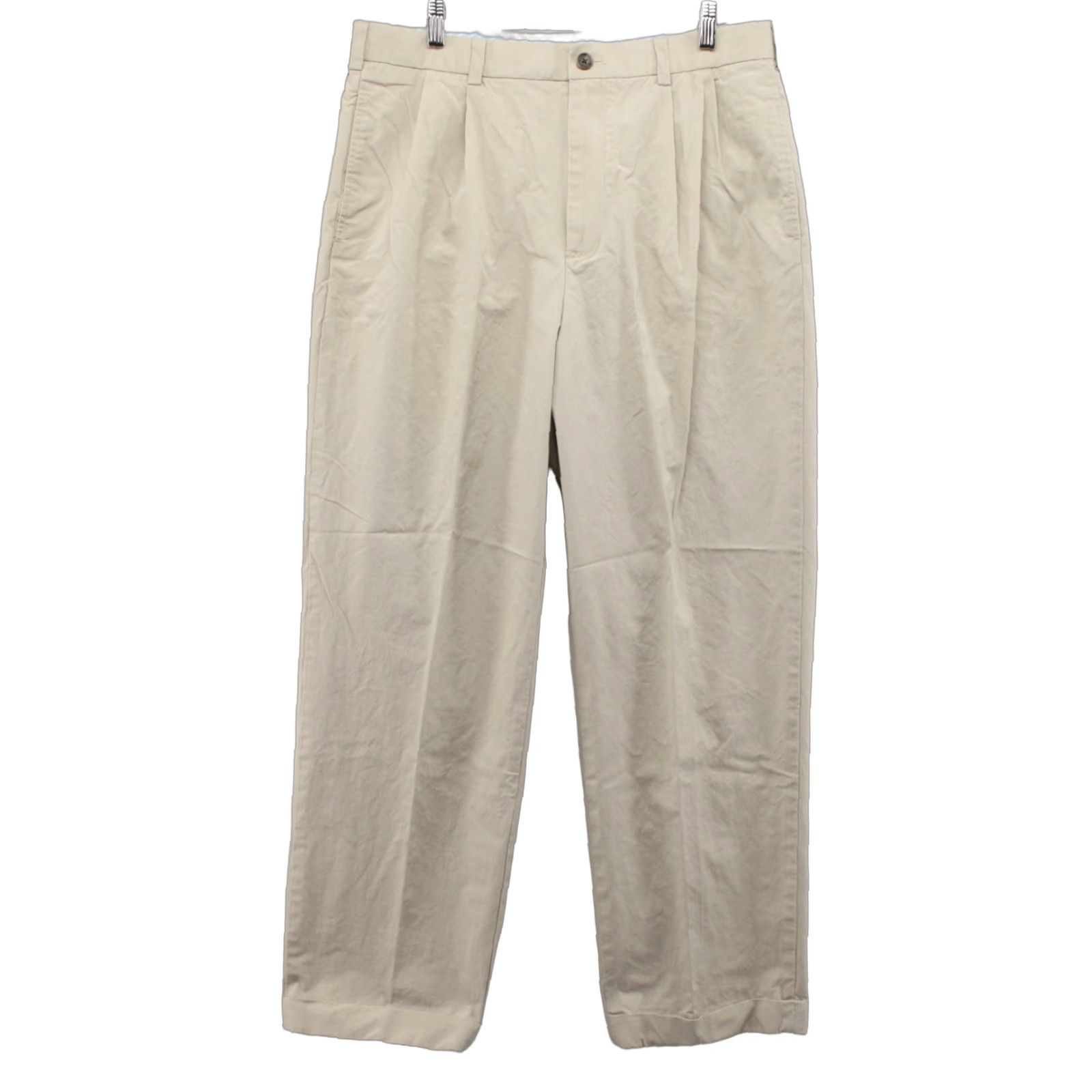 Brooks Brothers Brooks Brothers Elliot Chino Pants Mens 35x30 Beige Khaki Pleated Cuffed Preppy Size US 35 - 1 Thumbnail
