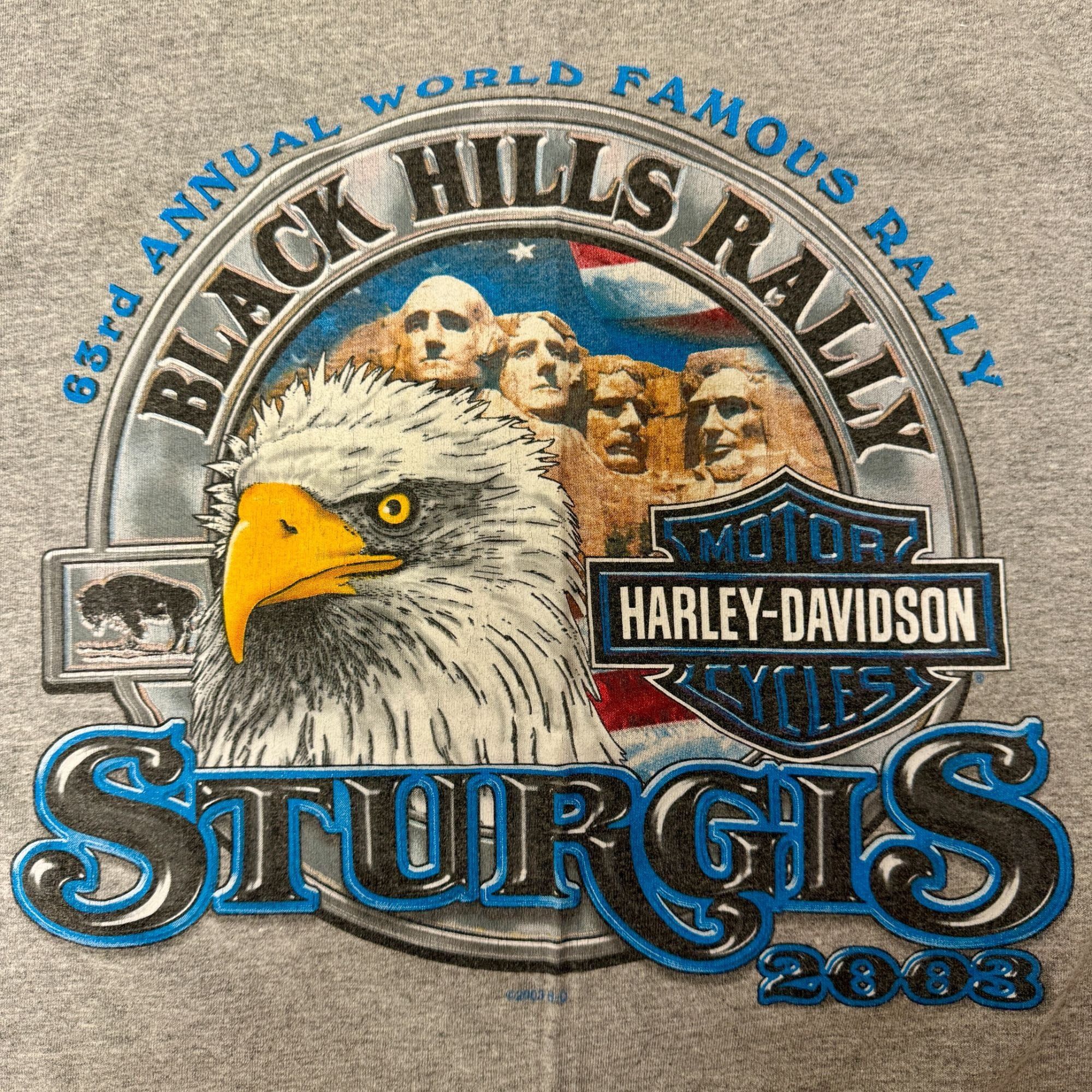 Harley Davidson Eagle MOUNT RUSHMORE Sturgis 2003 Black Hills Rally Biker T Size US L / EU 52-54 / 3 - 1 Thumbnail