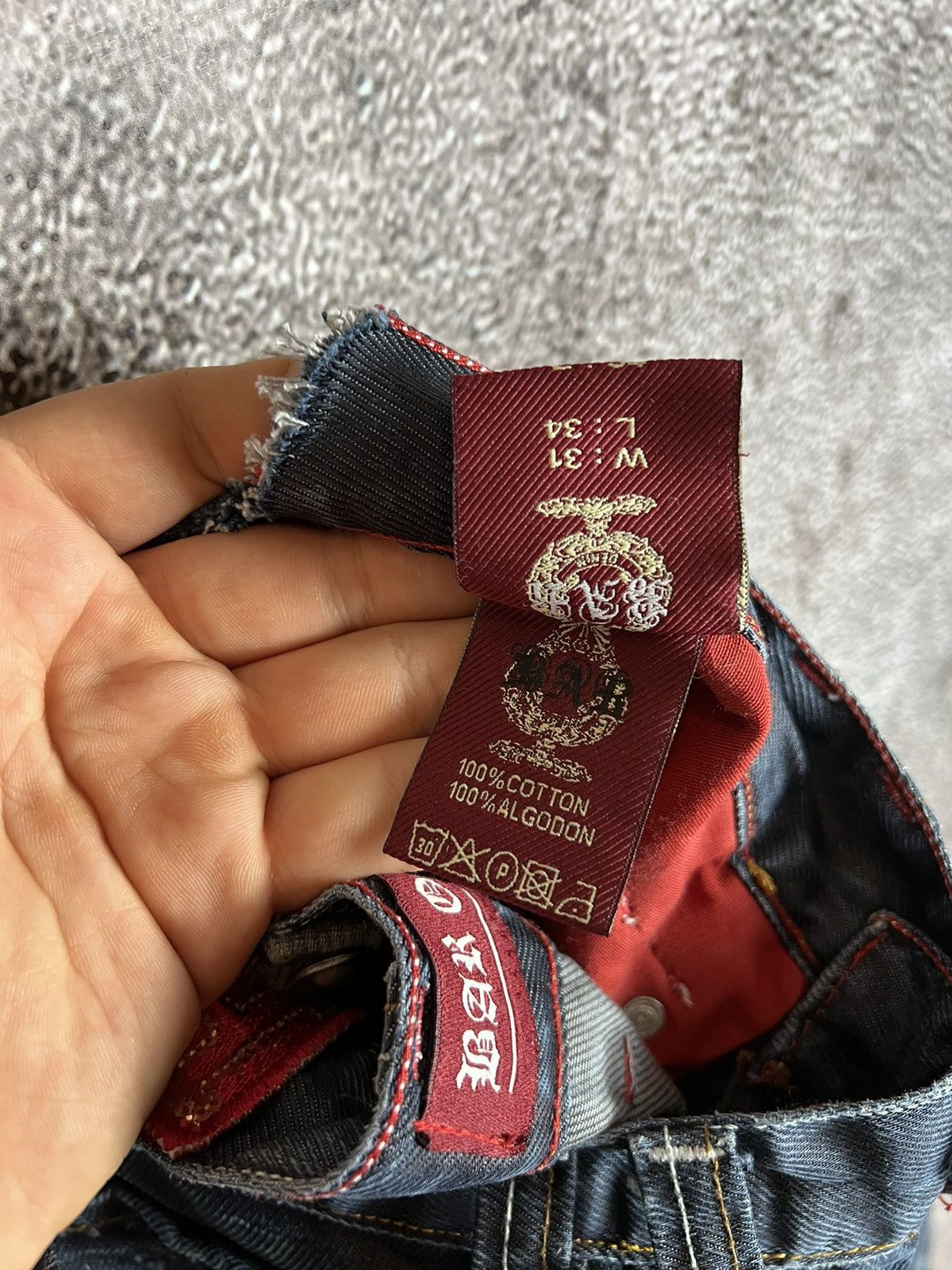 Japanese Brand Bar Magic of Denim Distressed multipocket men’s denim pants Size US 31 - 11 Thumbnail