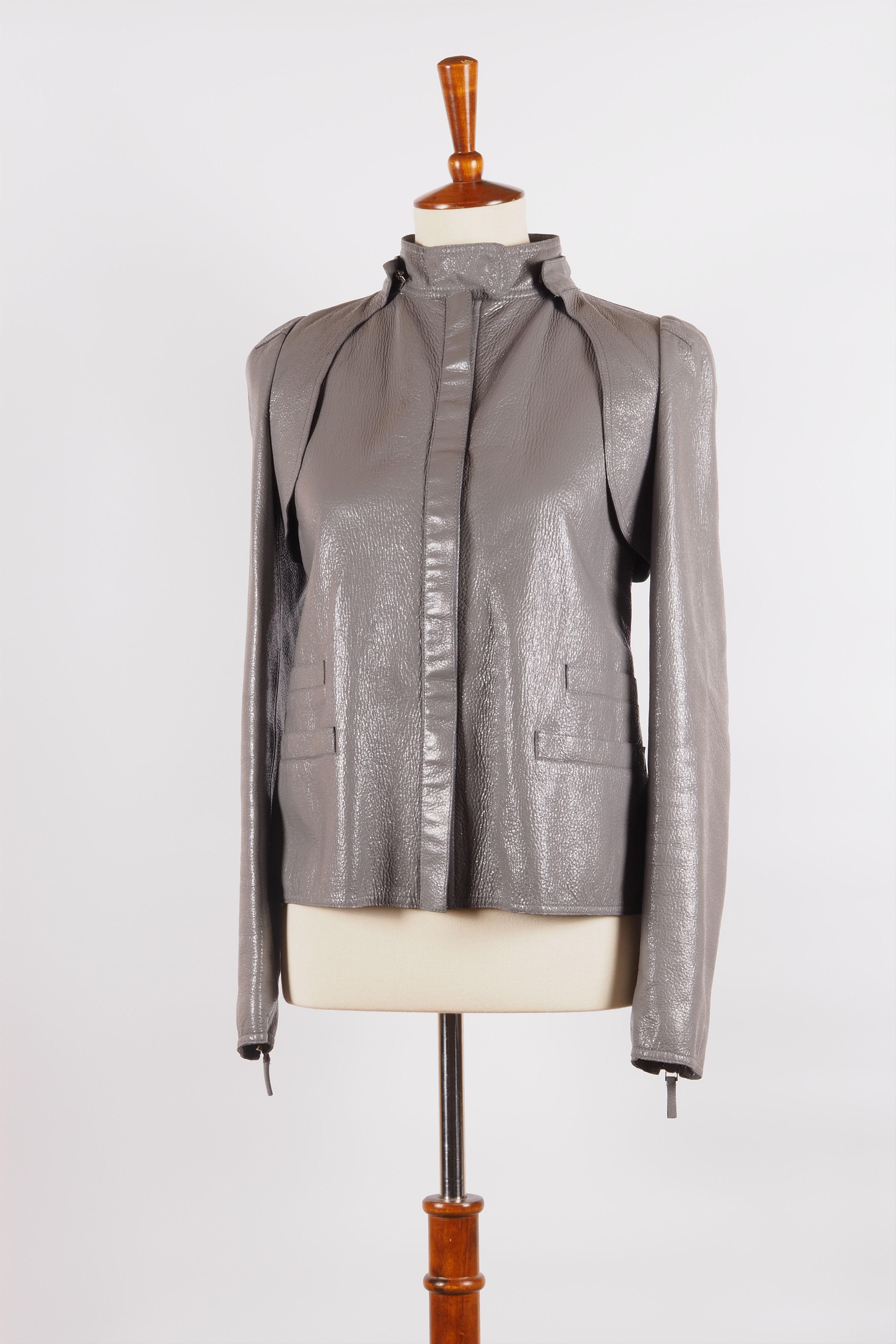 Gucci Gucci Vintage Patent Leather Convertible Modular Jacket Size M / US 6-8 / IT 42-44 - 5 Thumbnail