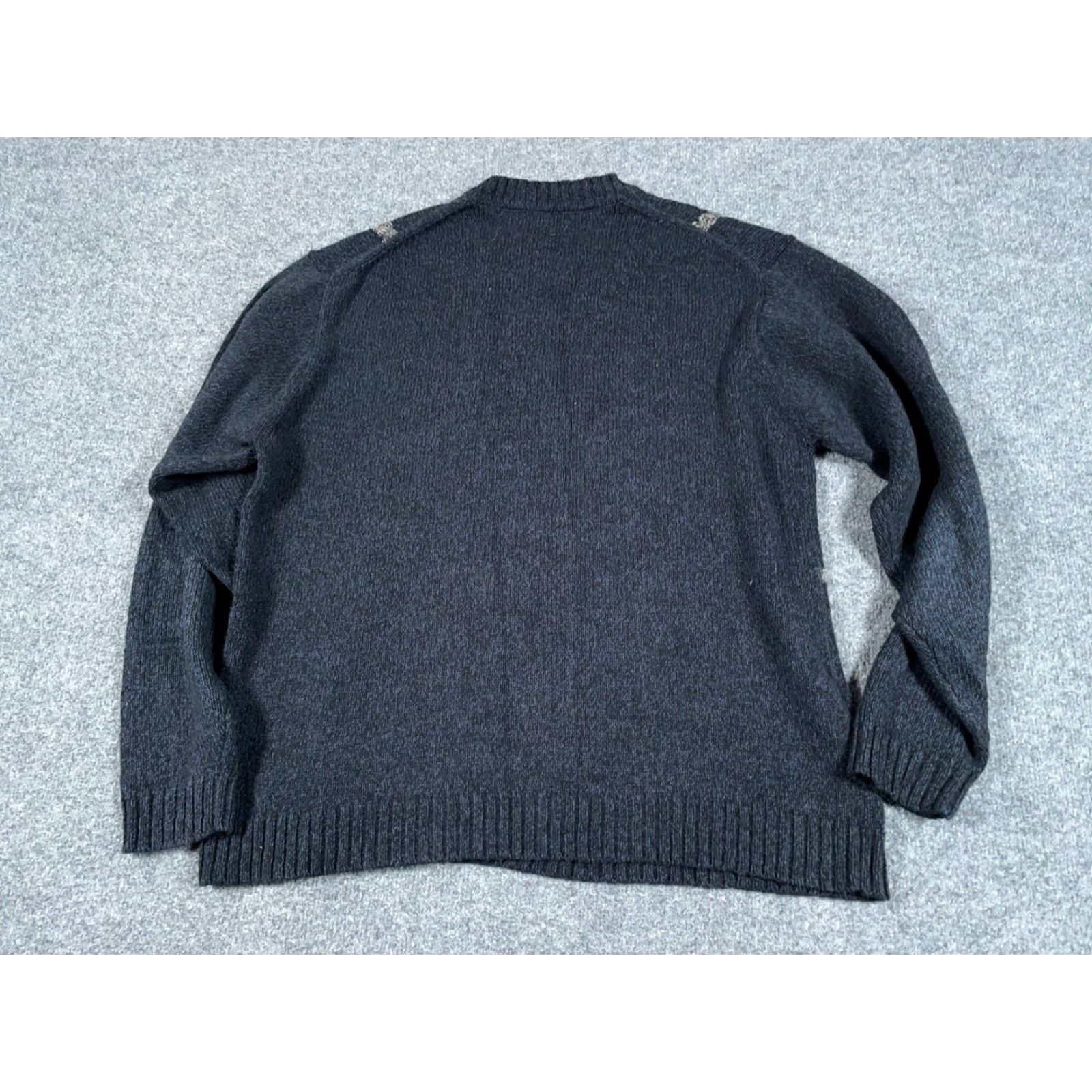 Geoffrey Beene VINTAGE Preppy Dad Style Grid Check Sweater Adult Large Dark Blue Cotton Knit Mens Size US L / EU 52-54 / 3 - 2 Thumbnail