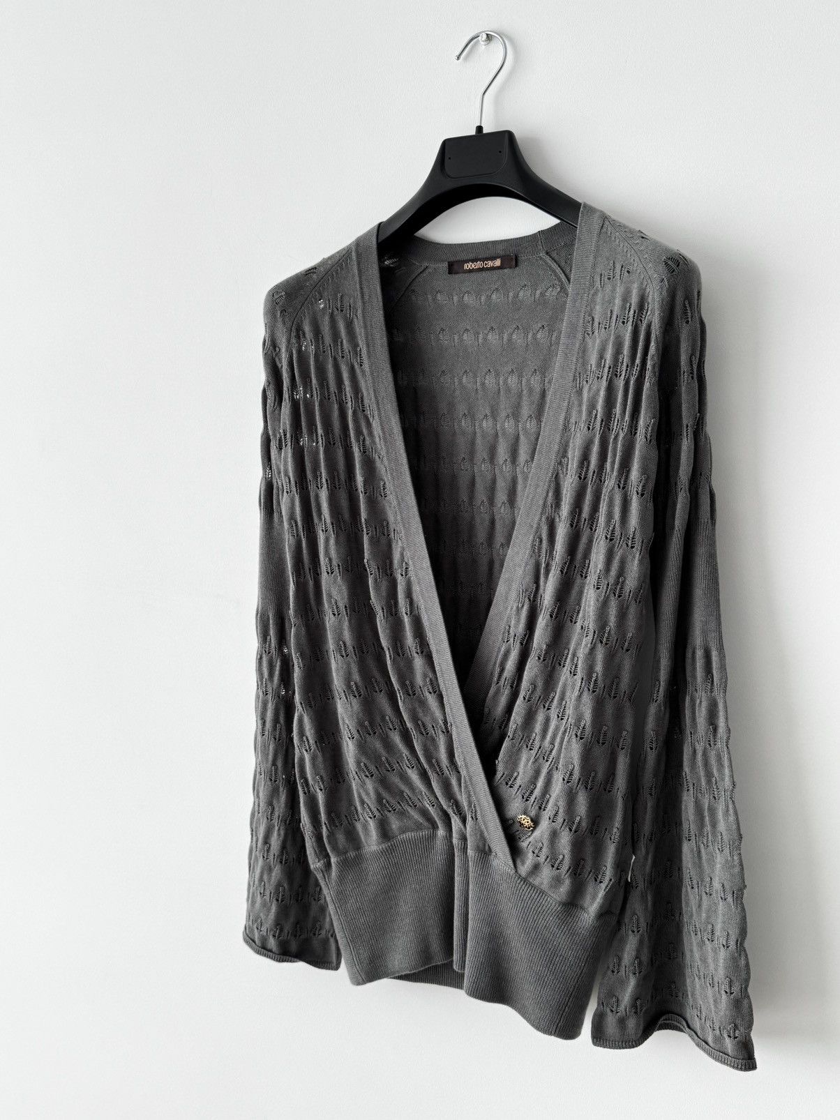 Roberto Cavalli Vintage 00s Roberto Cavalli Silk/Cashmere Khaki Sweater Size S / US 4 / IT 40 - 3 Thumbnail