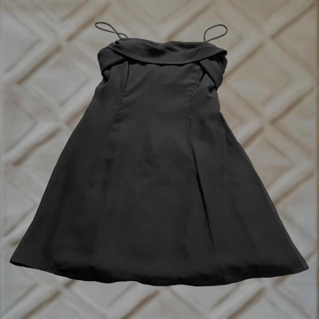 Vintage Betsy & Adam Vintage A-Line Dress Womens 14 Black Knee Length Back  Bow Cocktail Dress | Grailed