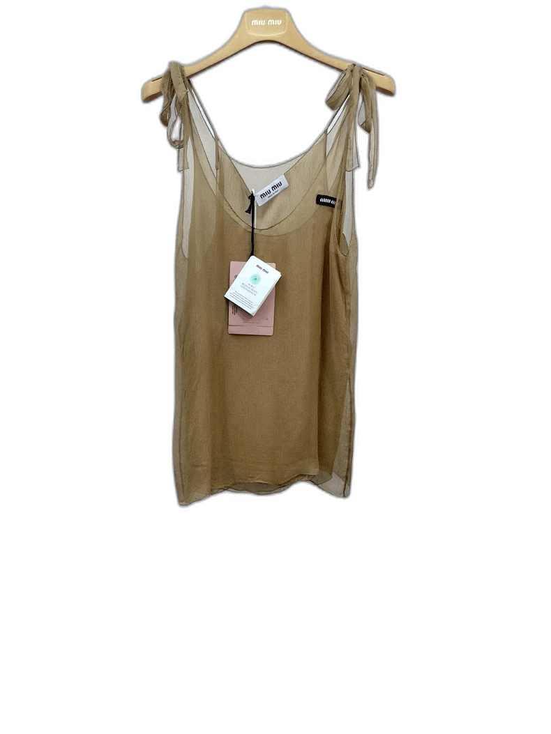 Prada Miu Miu Silk Two-Piece Camisole Set Size US S / EU 44-46 / 1 - 1 Thumbnail