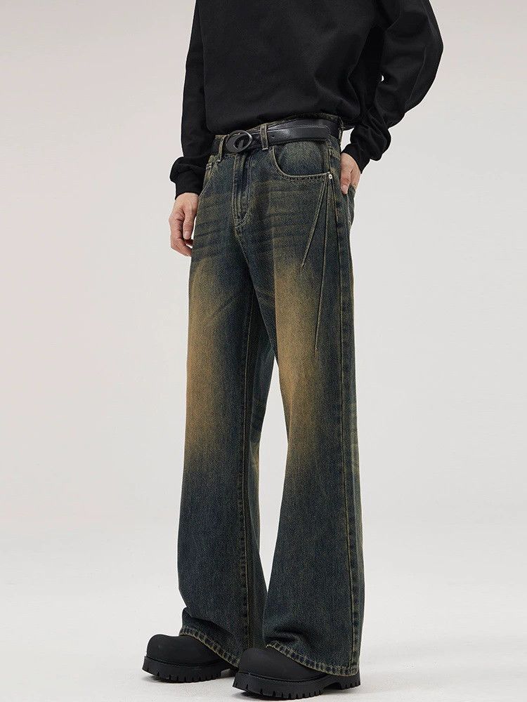 Vintage Men's retro loose straight high street distressed jeans Size US 32 / EU 48 - 2 Thumbnail