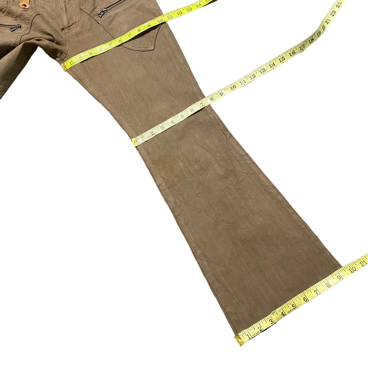 Japanese Brand Japanese Brand Gtreat Leather Trimmed Cargo Flare Pants Size 30" / US 8 / IT 44 - 18 Thumbnail