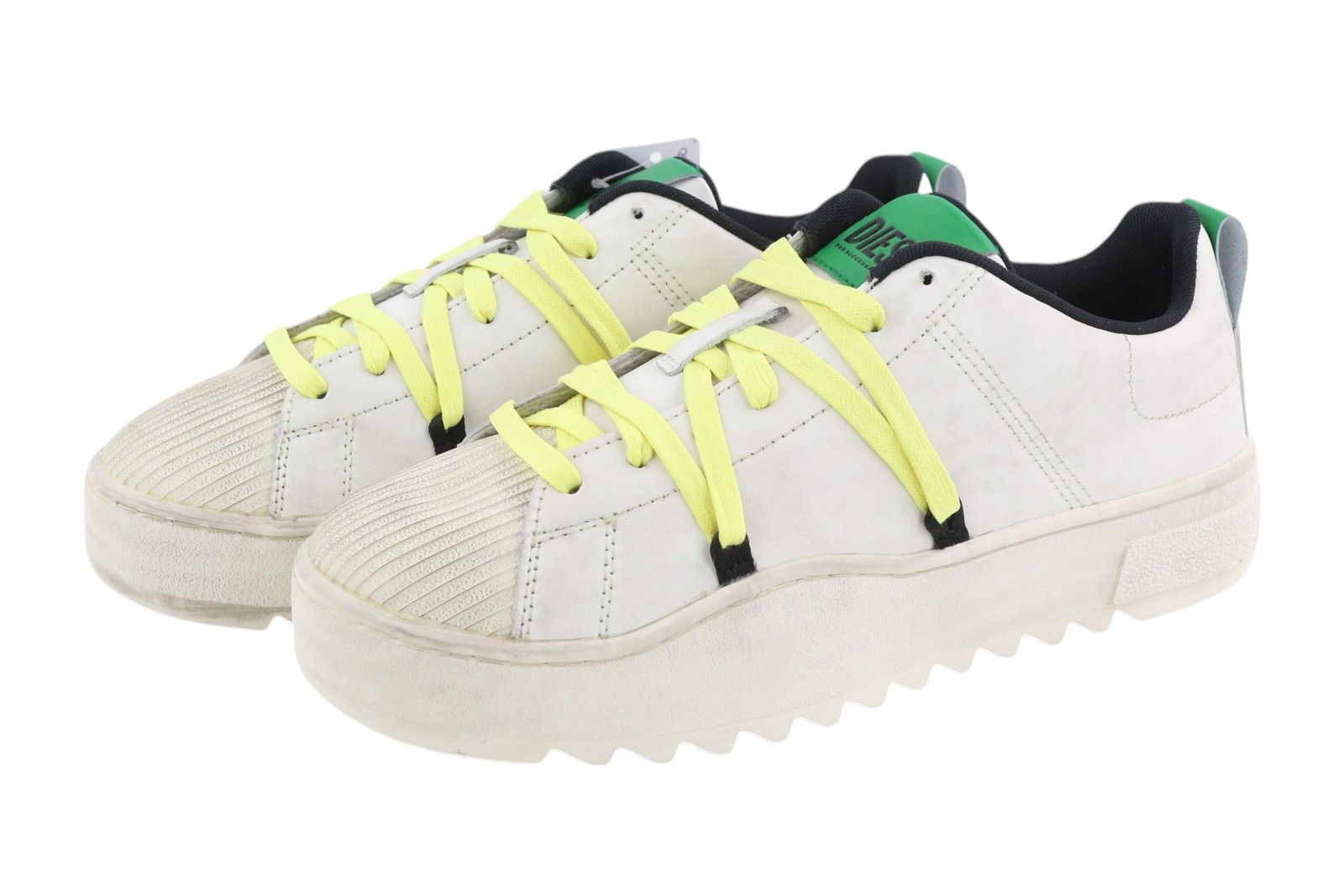 Diesel S-SHIKA LACEUP EU42.5 White Leather Low Top Logo 40833 Size US 9.5 / EU 42-43 - 4 Thumbnail
