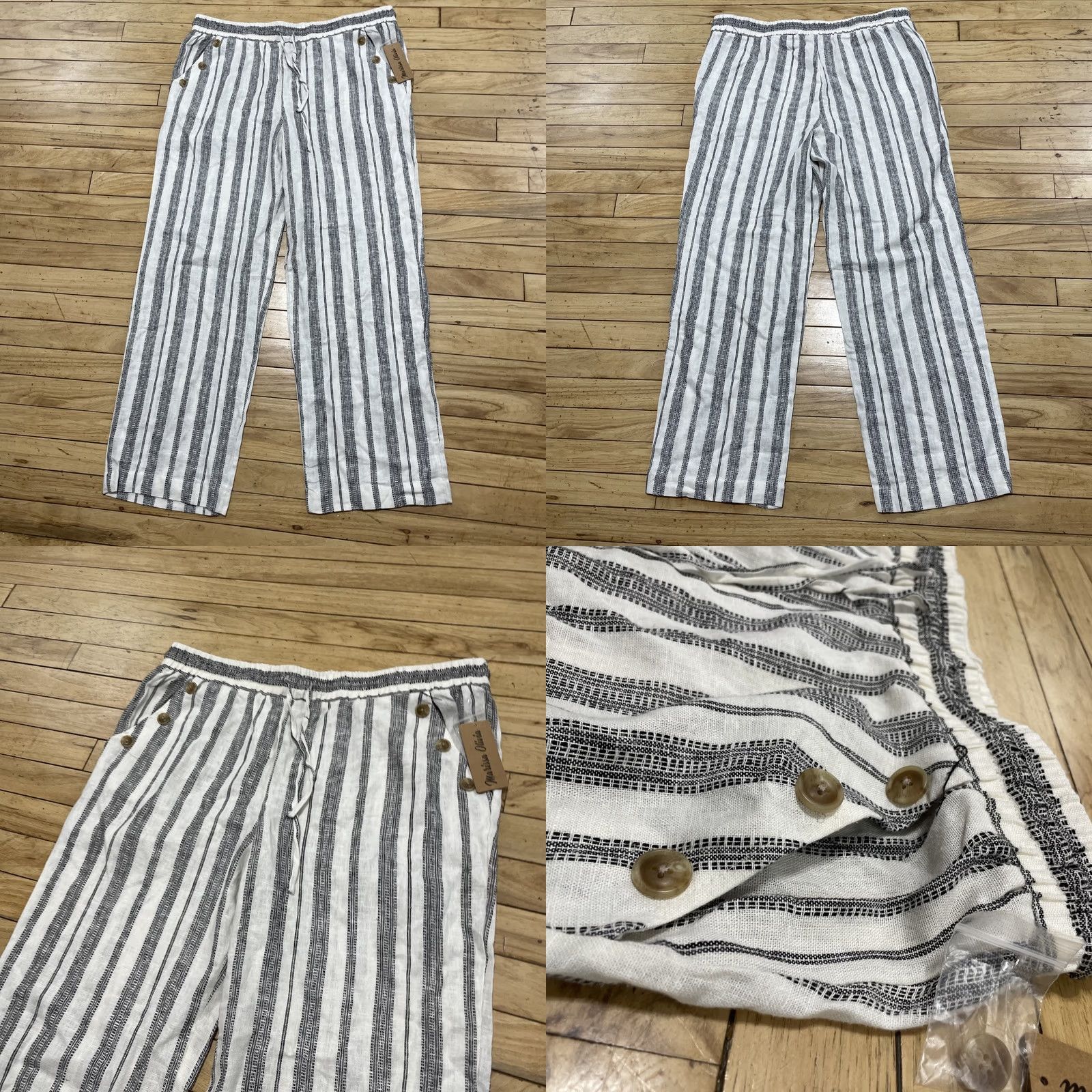 Vintage VINTAGE Marissa Olivia NEW Linen Pants Wide Leg XL 38x30 Cream Brown NWT Old Money Ladies Womens Pants Size 40" / US 18 - 10 Thumbnail