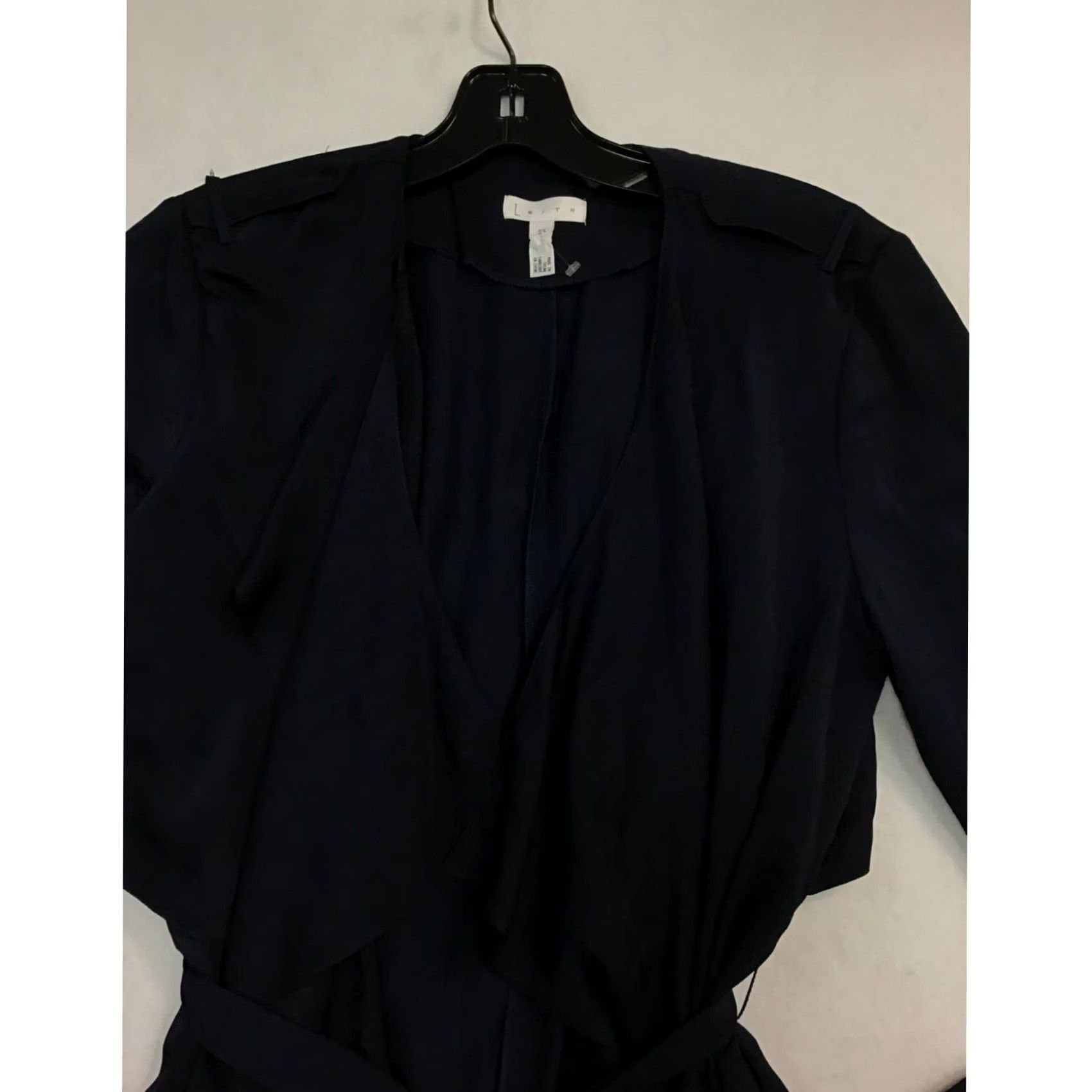 Vintage VINTAGE Leith Women’s Drape Trench Coat XS Navy Polyester Trench Coat Womens XS Navy, Lightweight, Adjustable Waist Size XS / US 0-2 / IT 36-38 - 4 Thumbnail