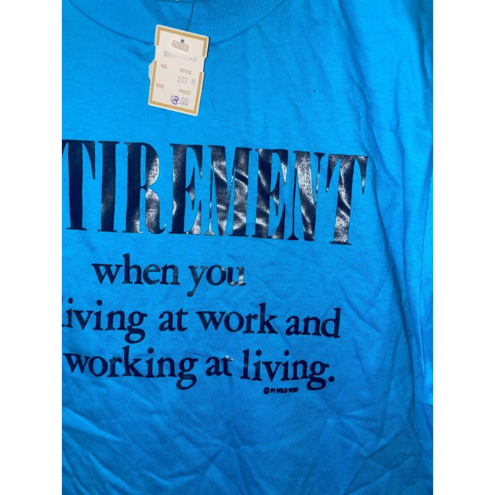 Jerzees Vintage Retirement Shirt Stop Living Work Tee 90s VTG M Size US M / EU 48-50 / 2 - 3 Thumbnail