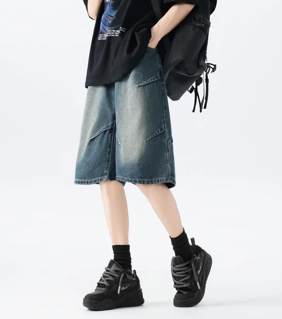 Japanese Brand Straight washed pleated denim shorts Size US 32 / EU 48 - 4 Thumbnail
