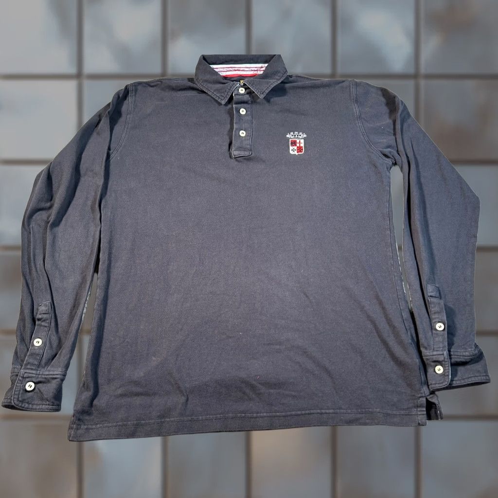 Vintage Marina Militare Polo Shirt Mens Large Long Sleeve Crest Logo Blue Italy Preppy Size US L / EU 52-54 / 3 - 1 Thumbnail