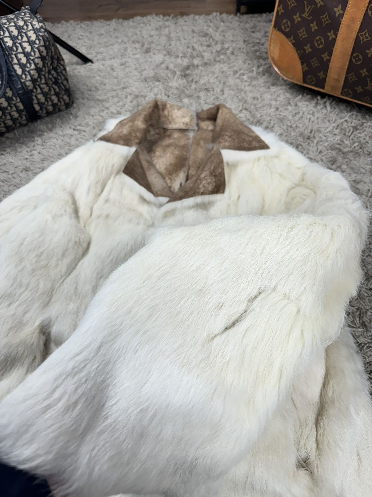 Sagafurs Rare reversible coat White rabbit natural fur original item Size S / US 4 / IT 40 - 6 Thumbnail