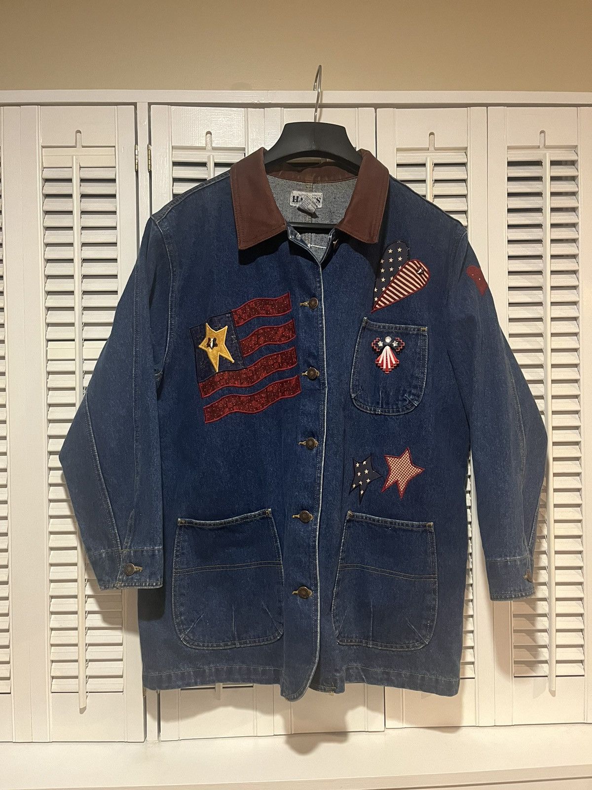 image of Vintage 90's Denim Usa Chore Coat in Blue, Women's (Size XL)