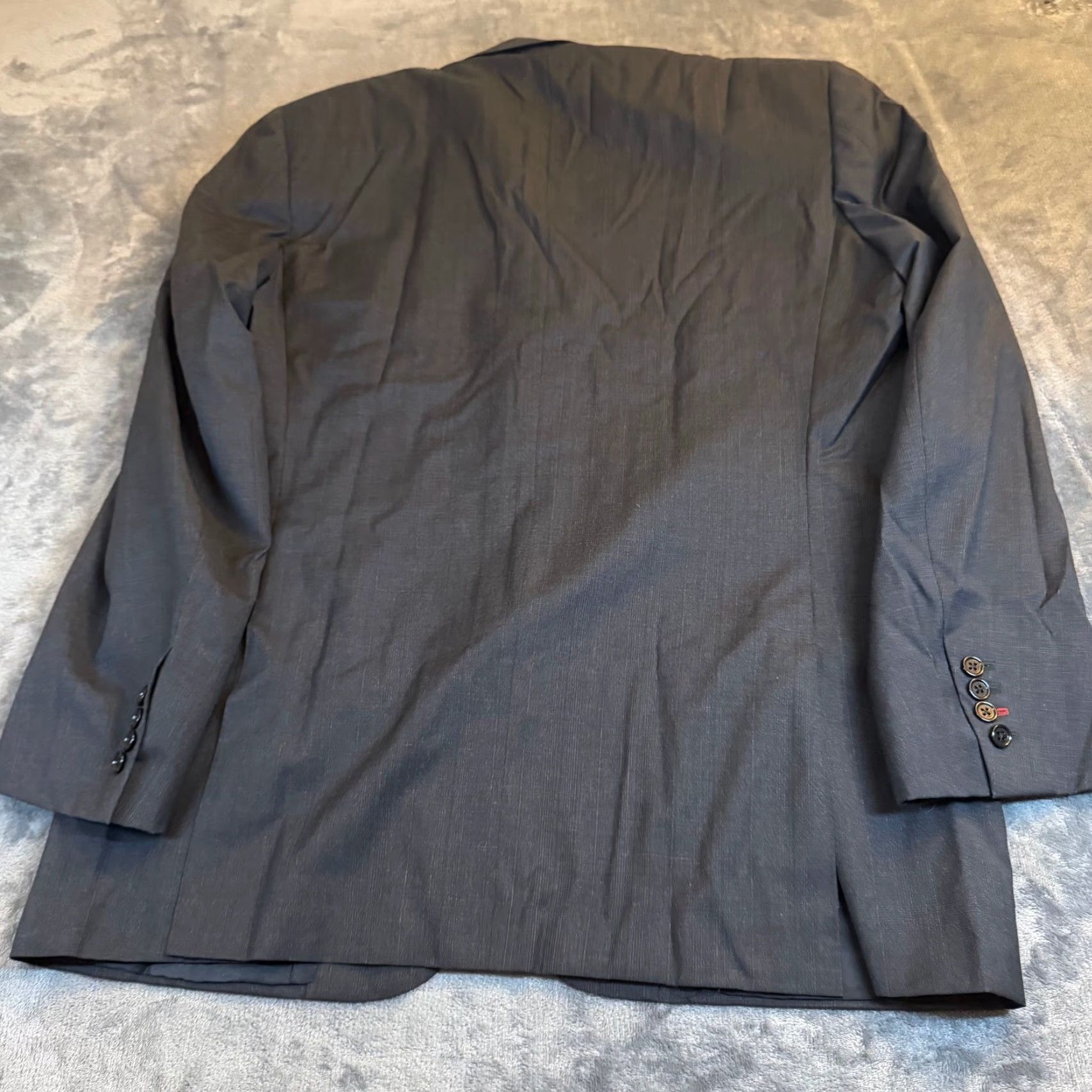 Canali VINTAGE Canali Charcoal Gray Pinstripe Suit Jacket Blazer NOTCH Not applicable? Size 46R - 7 Thumbnail