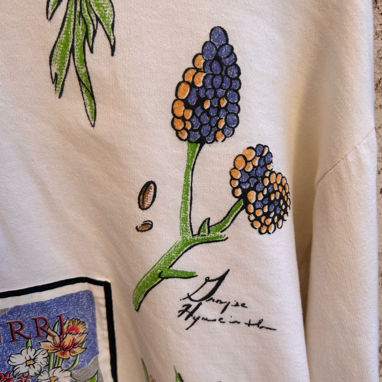 Vintage VTG Potpourri Theme 1/4 Zip Sweatshirt Cottage 90s L Size L / US 10 / IT 46 - 6 Thumbnail