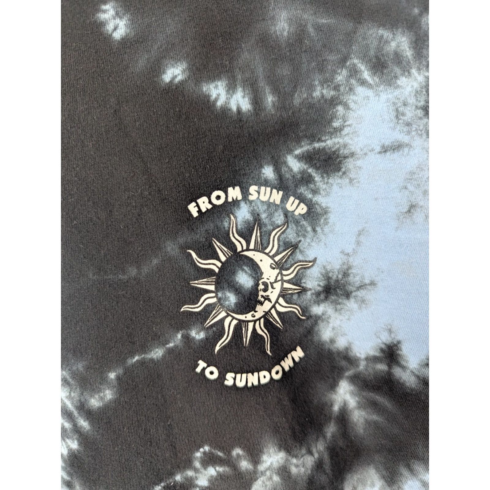 Vintage Last Call Co Shirt Mens Large Black Long Sleeve Tie Dye Skeleton Moon From Sun Up To Sundown Size US L / EU 52-54 / 3 - 4 Thumbnail