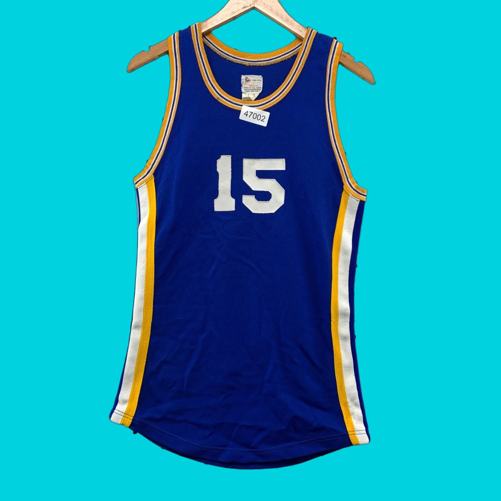 Vintage VINTAGE Felco Basketball Jersey Mens M Blue Yellow #15 USA Size US M / EU 48-50 / 2 - 1 Thumbnail