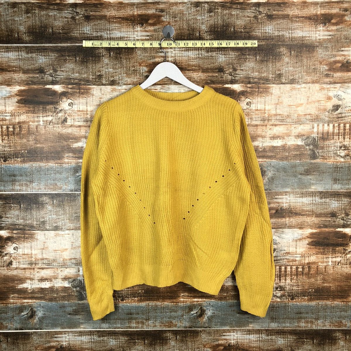 GU × Homespun Knitwear GU japan art Mustard plain sweatshirt Knitwear #A1503 Size M / US 6-8 / IT 42-44 - 1 Thumbnail