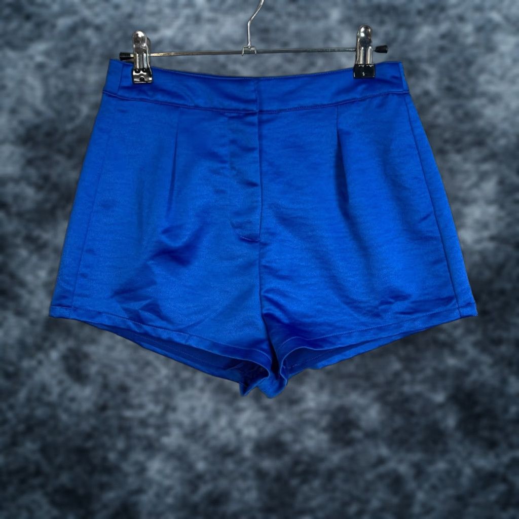 superdown VINTAGE Superdown Womens XS Royal Blue Pleated High-Waisted Polyester Shorts Bermuda Shorts Female XS Royal Blue Pleated High-Waisted Polyester Shorts Size 26" / US 2 / IT 38 - 1 Thumbnail