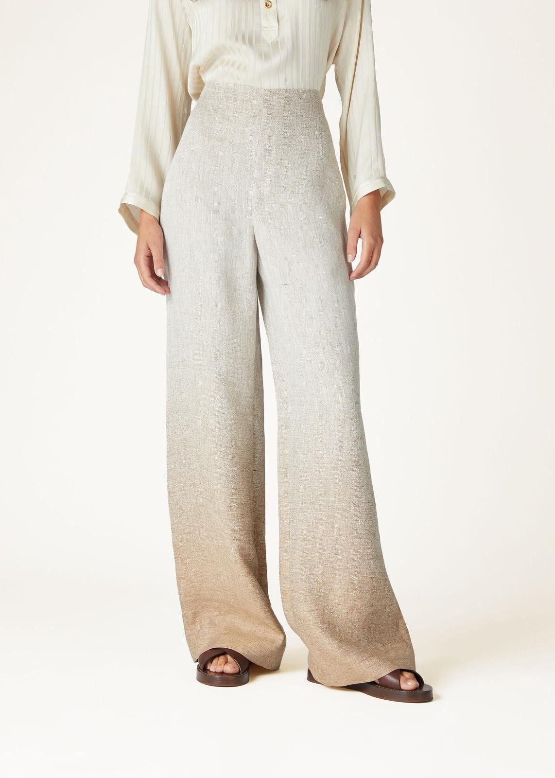 Loro Piana o1srvl11e0425 FAO0884 Aiden Trouser in Grey & Beige Size 27" / US 4 / IT 40 - 4 Thumbnail