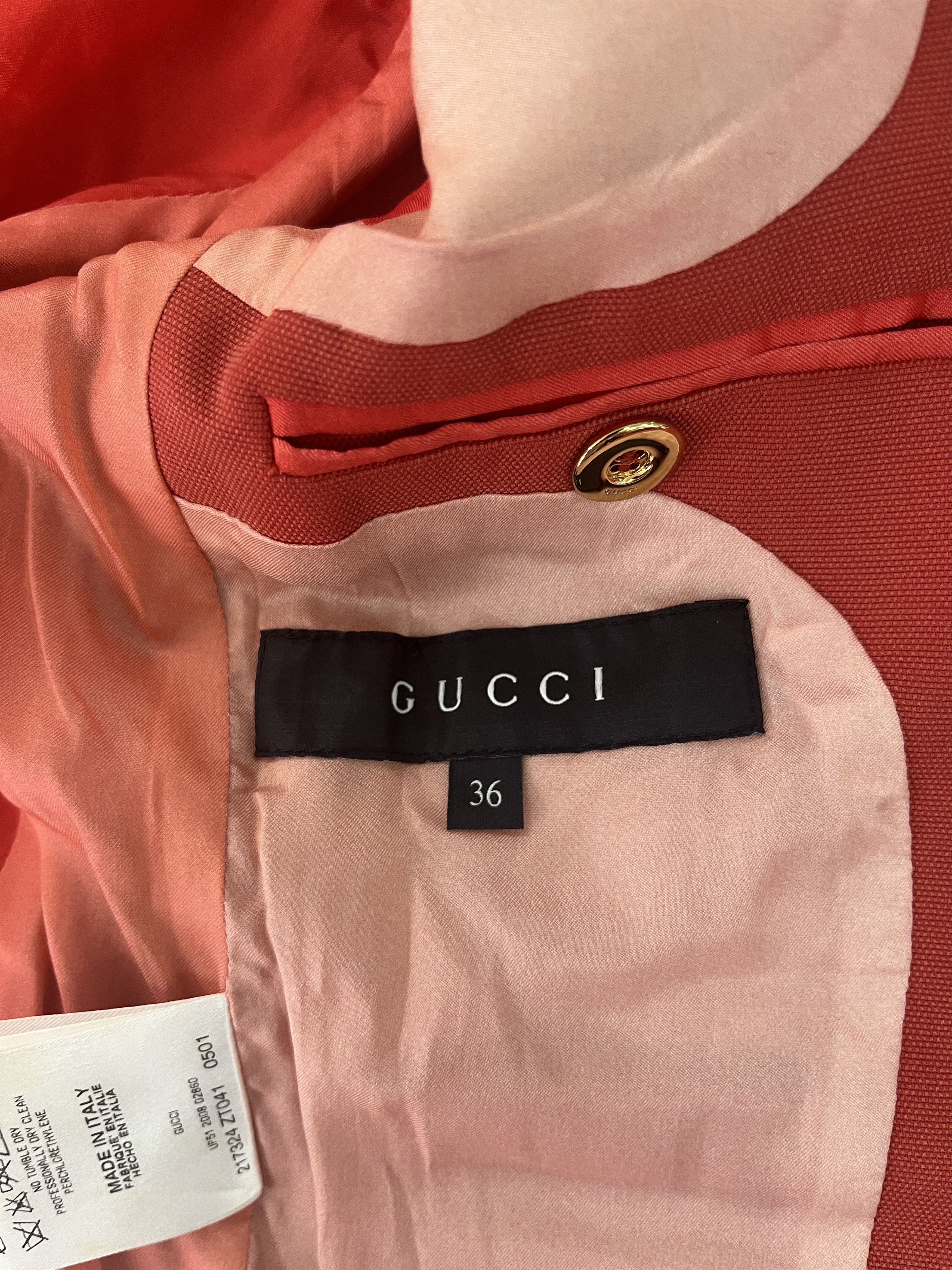 Gucci Orange Jacket With Gold Buttons Size XS / US 0-2 / IT 36-38 - 6 Thumbnail