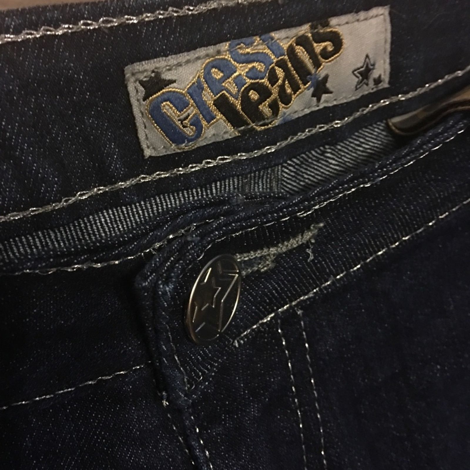 Other Crest Jeans dark blue silver threading 15/16 Size 38" / US 16 / IT 52 - 4 Thumbnail